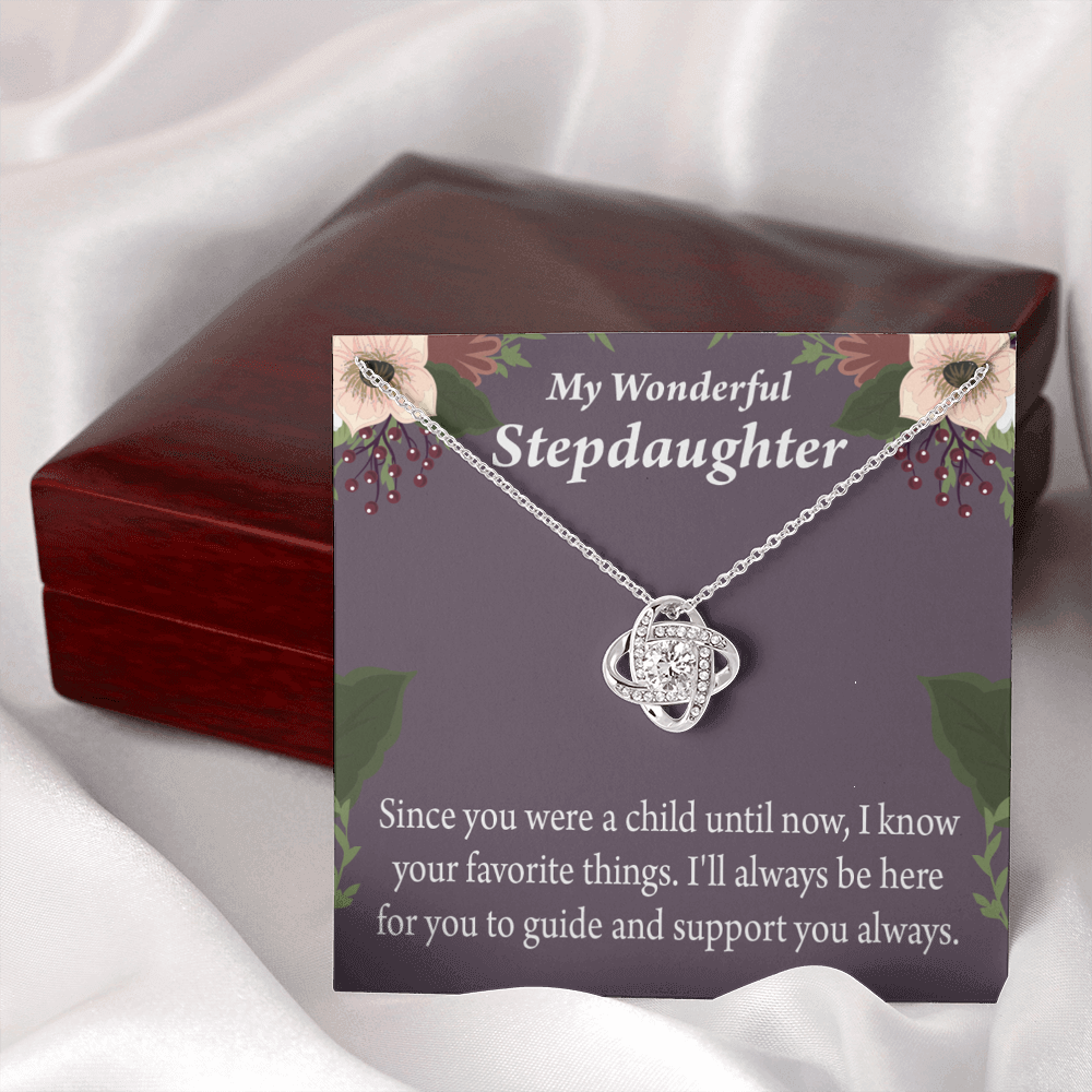 To Stepdaughter Wonderful Stepdaughter HeartKeeper Infinity Knot Necklace Message Card-Express Your Love Gifts