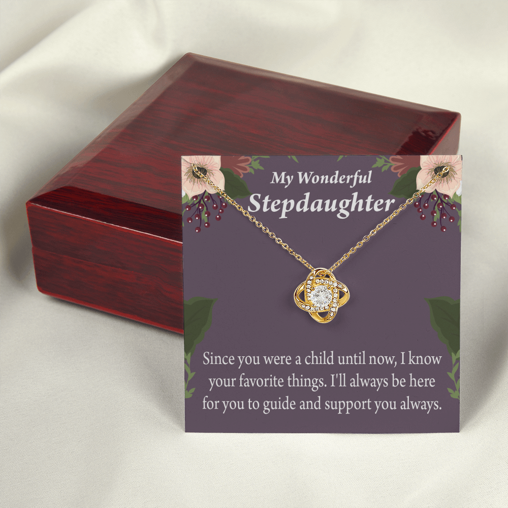 To Stepdaughter Wonderful Stepdaughter HeartKeeper Infinity Knot Necklace Message Card-Express Your Love Gifts