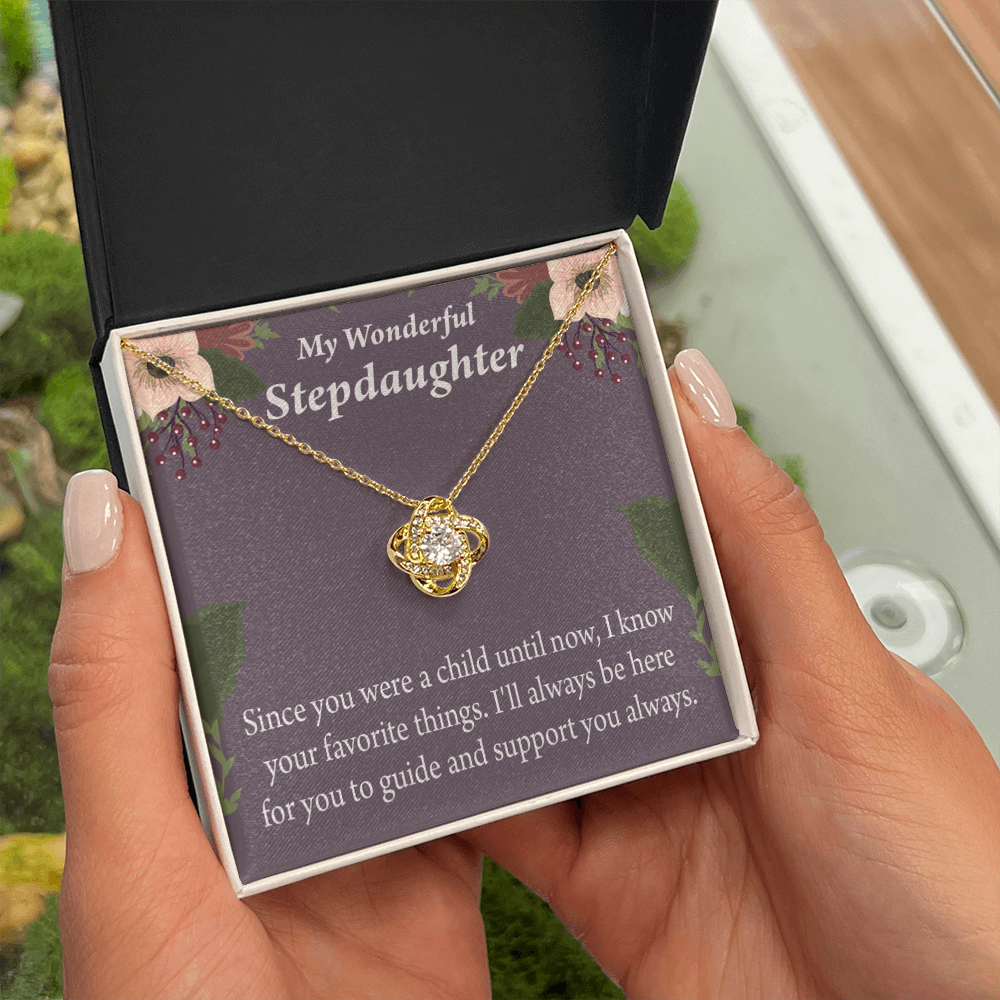 To Stepdaughter Wonderful Stepdaughter HeartKeeper Infinity Knot Necklace Message Card-Express Your Love Gifts