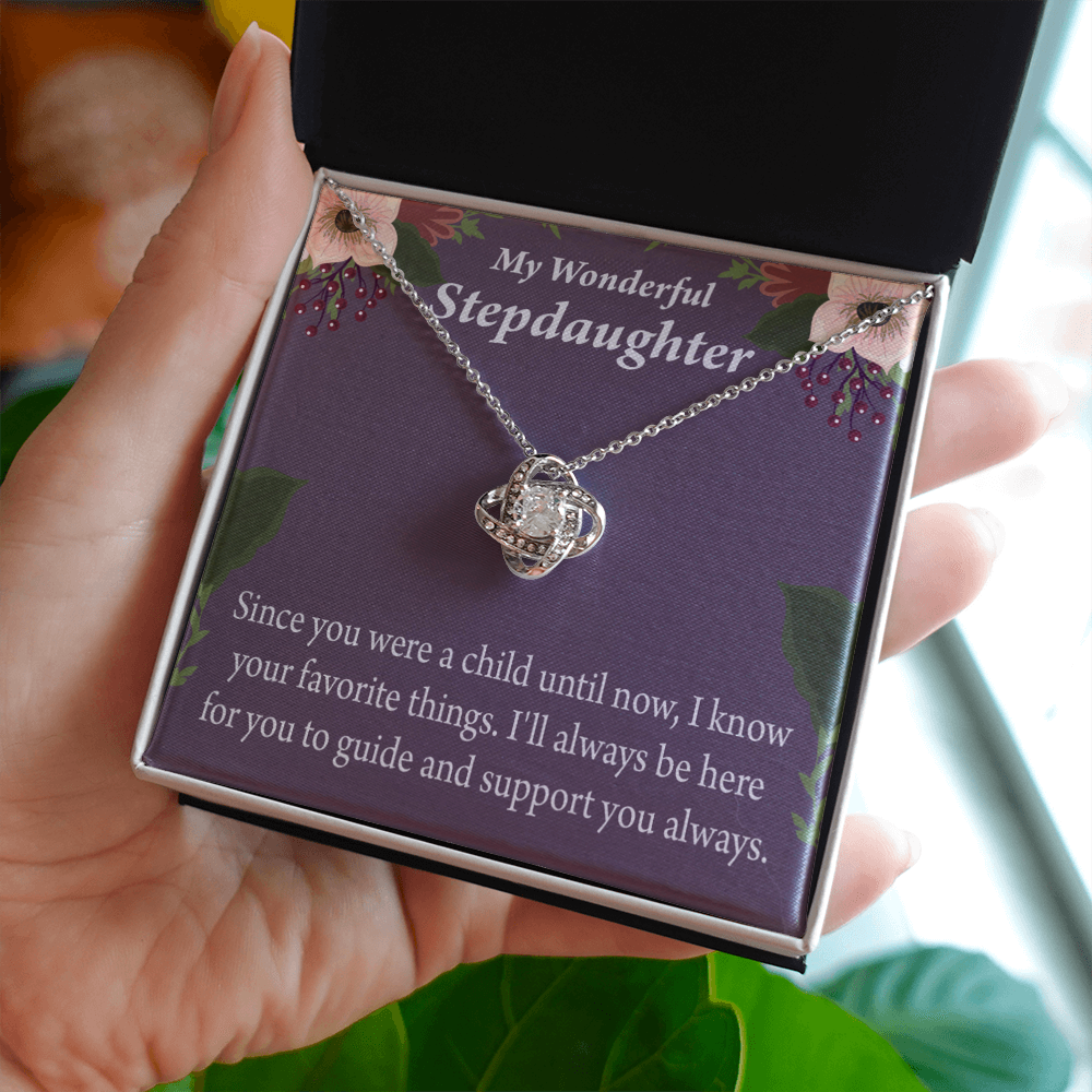 To Stepdaughter Wonderful Stepdaughter HeartKeeper Infinity Knot Necklace Message Card-Express Your Love Gifts