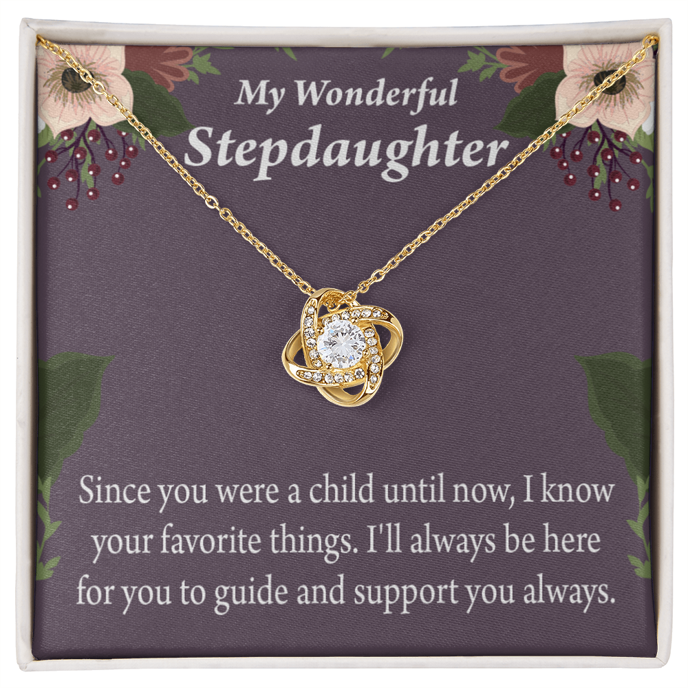 To Stepdaughter Wonderful Stepdaughter HeartKeeper Infinity Knot Necklace Message Card-Express Your Love Gifts