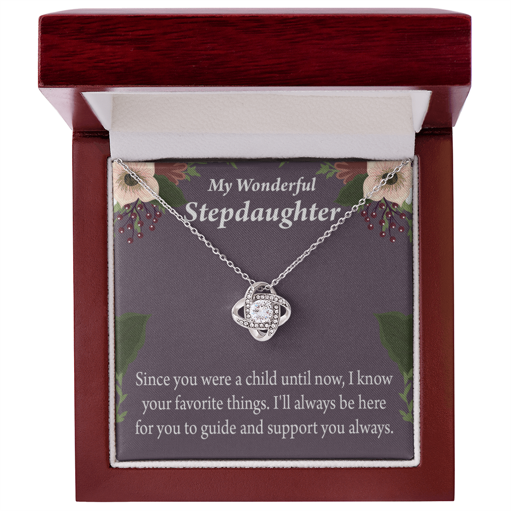 To Stepdaughter Wonderful Stepdaughter HeartKeeper Infinity Knot Necklace Message Card-Express Your Love Gifts