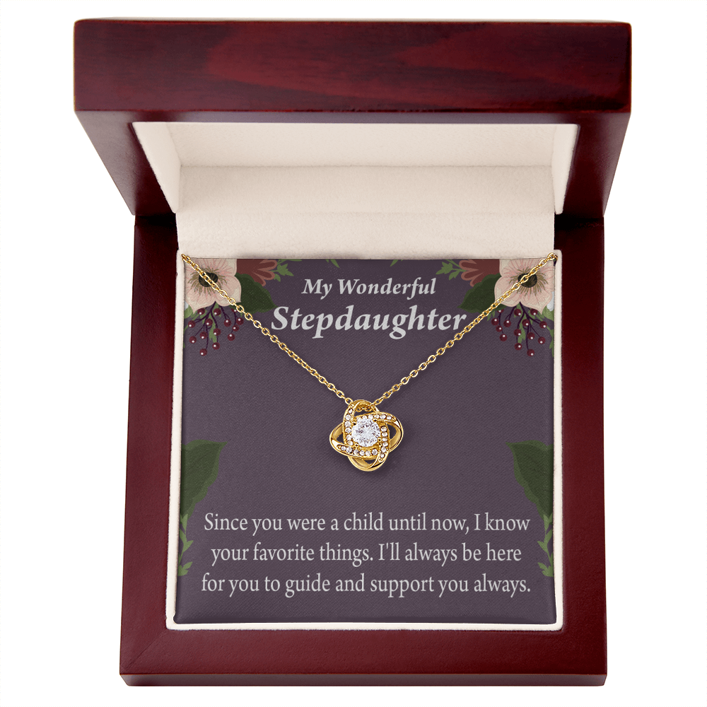 To Stepdaughter Wonderful Stepdaughter HeartKeeper Infinity Knot Necklace Message Card-Express Your Love Gifts