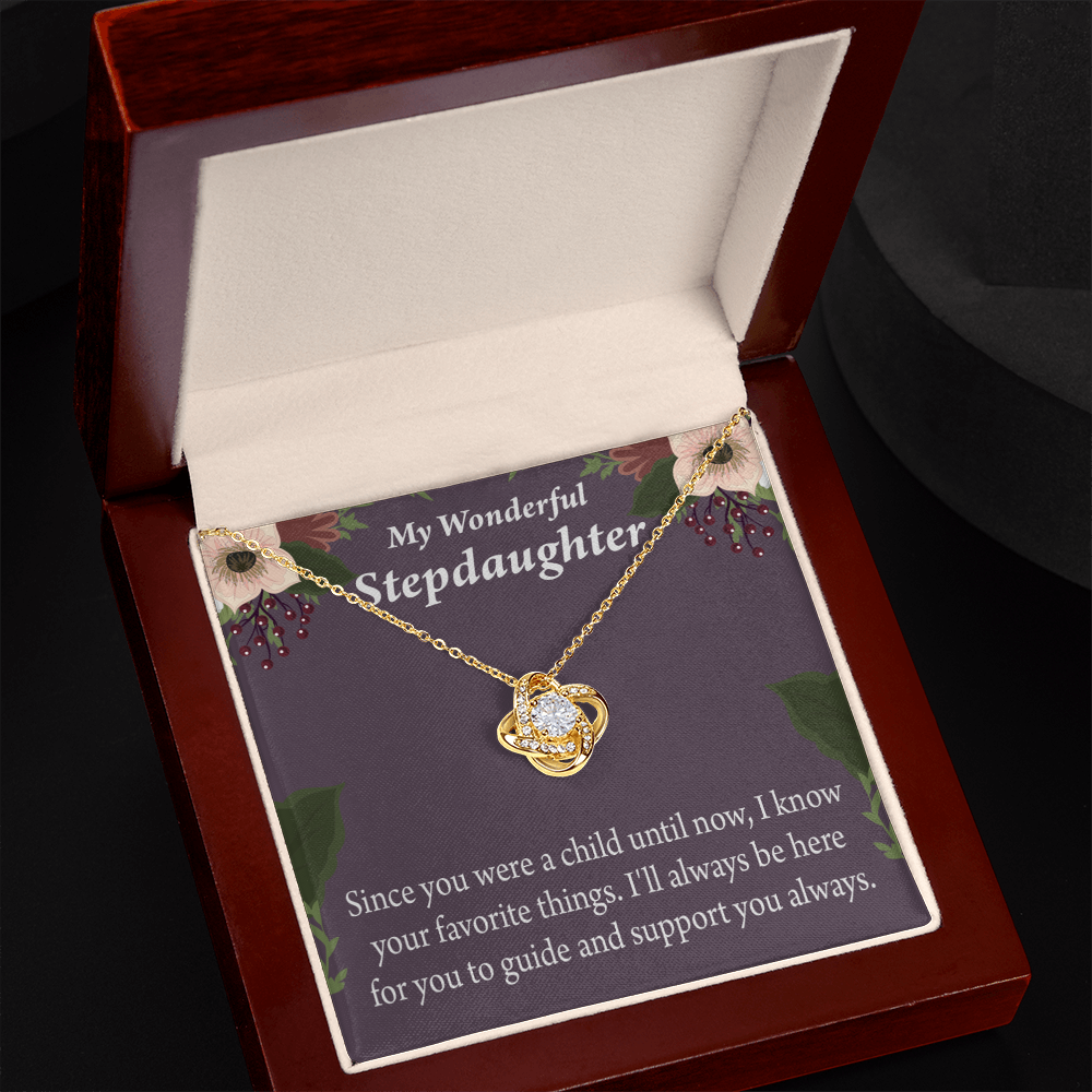 To Stepdaughter Wonderful Stepdaughter HeartKeeper Infinity Knot Necklace Message Card-Express Your Love Gifts