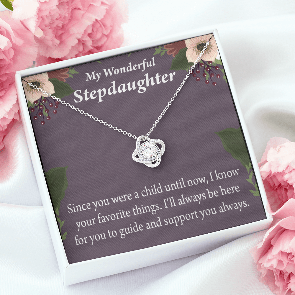 To Stepdaughter Wonderful Stepdaughter HeartKeeper Infinity Knot Necklace Message Card-Express Your Love Gifts