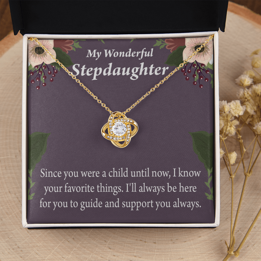 To Stepdaughter Wonderful Stepdaughter HeartKeeper Infinity Knot Necklace Message Card-Express Your Love Gifts