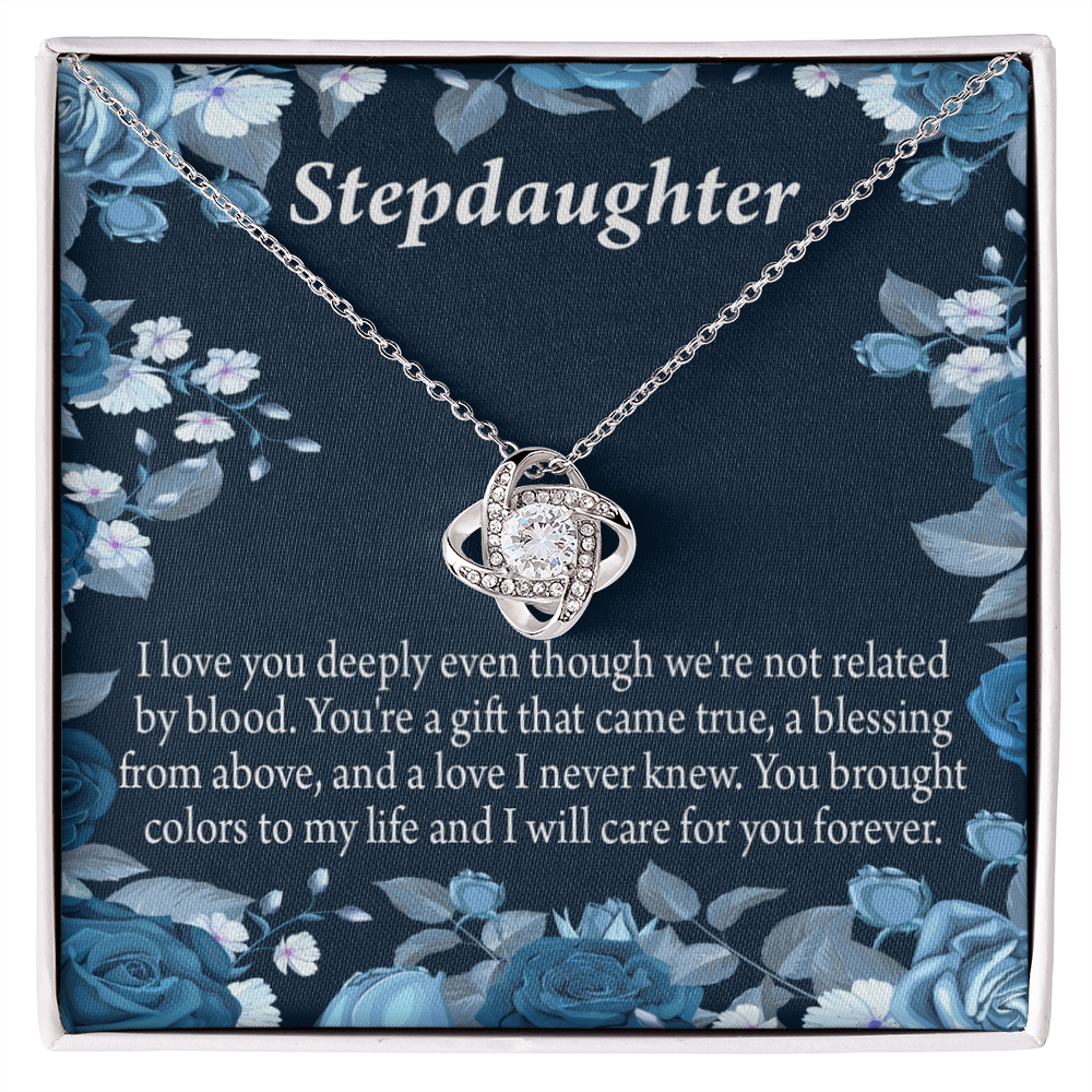To Stepdaughter You're a Blessing Infinity Knot Necklace Message Card-Express Your Love Gifts