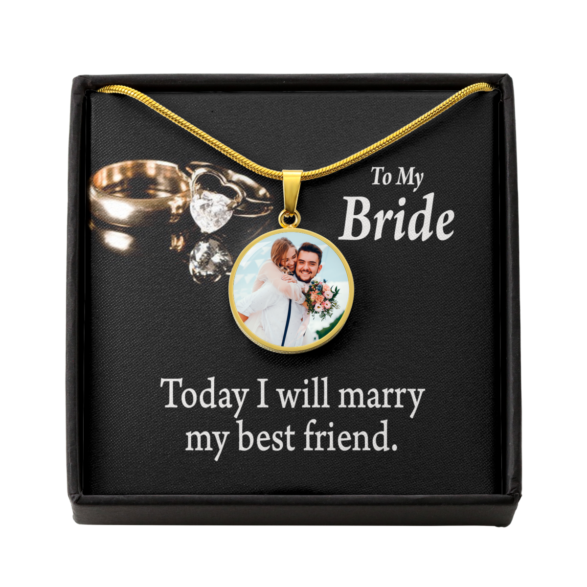 To The Bride From The Grrom Personalized Marry My Best Friend Circle Necklace Stainless Steel or 18k Gold 18-22"-Express Your Love Gifts