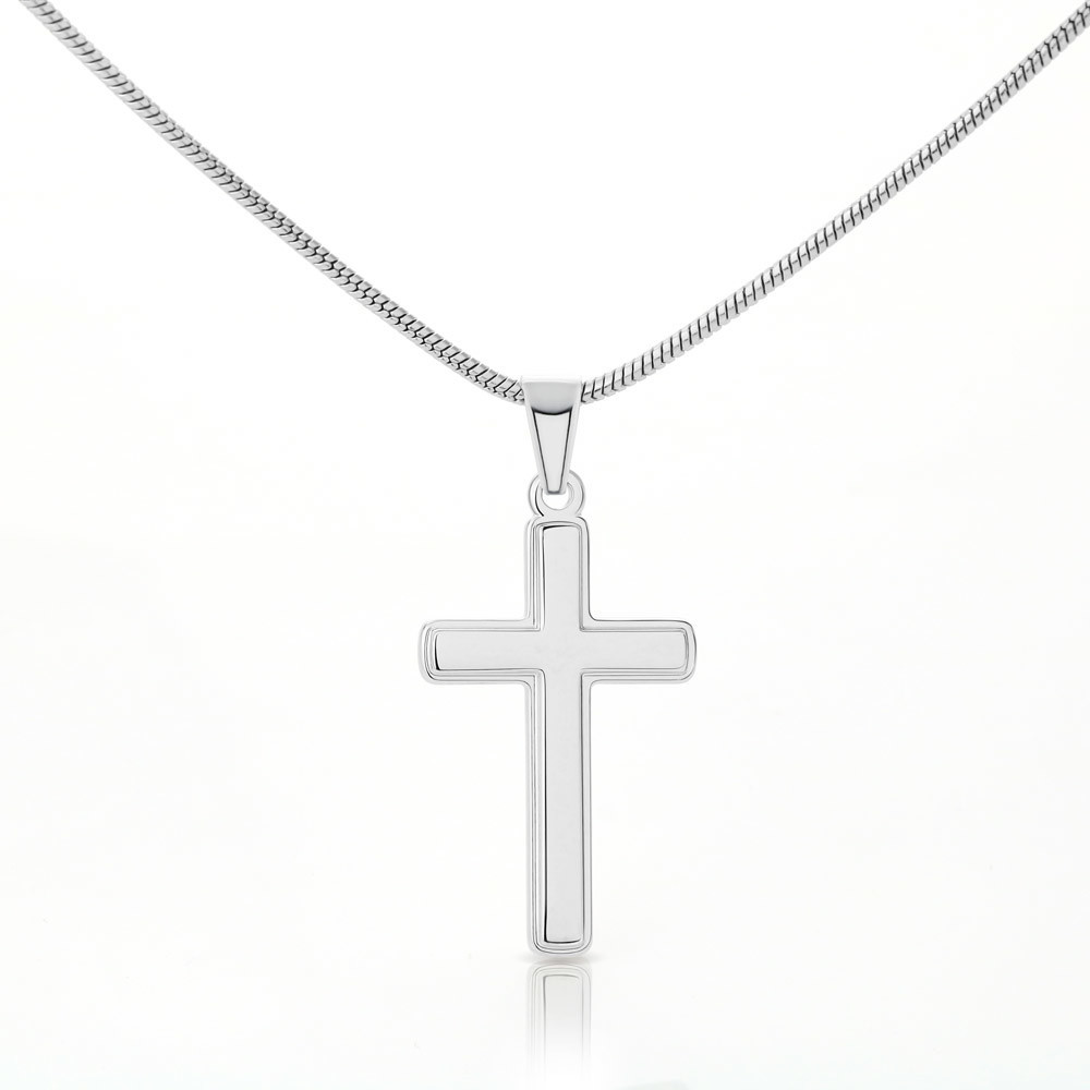 To The New Mom A Baby Makes Love Stronger Cross Card Necklace w Stainless Steel Pendant-Express Your Love Gifts