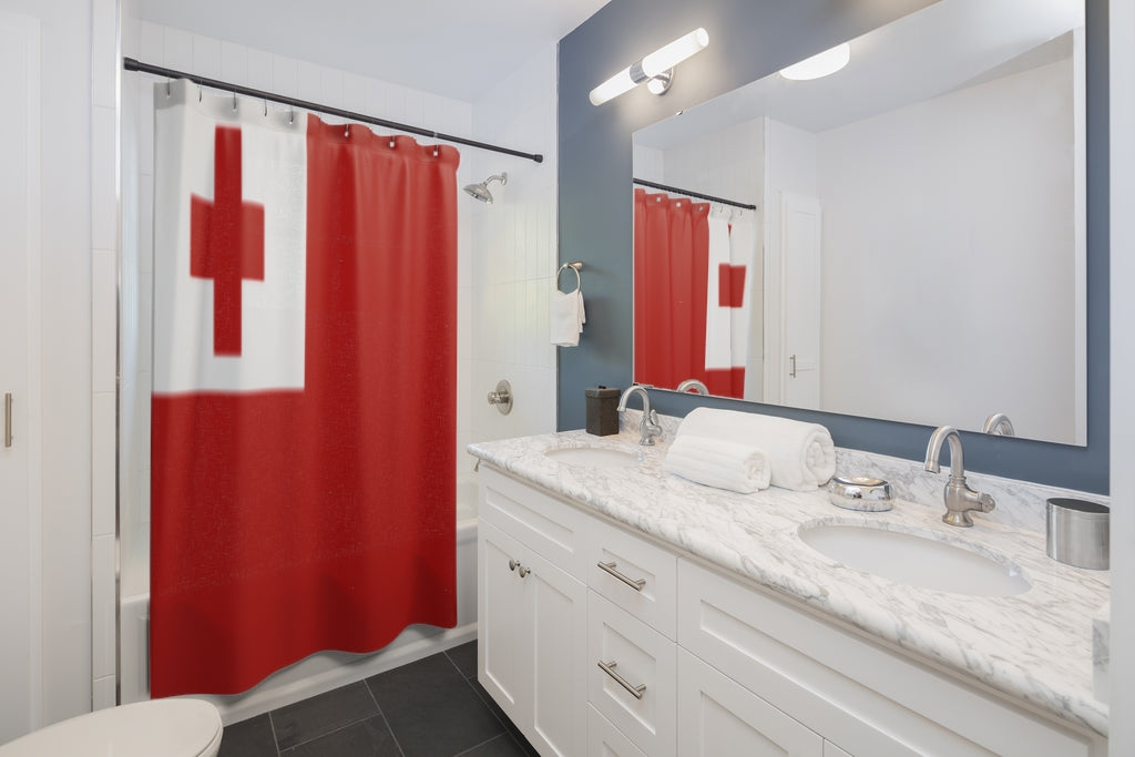 Tonga Flag Stylish Design 71" x 74" Elegant Waterproof Shower Curtain for a Spa-like Bathroom Paradise Exceptional Craftsmanship-Express Your Love Gifts