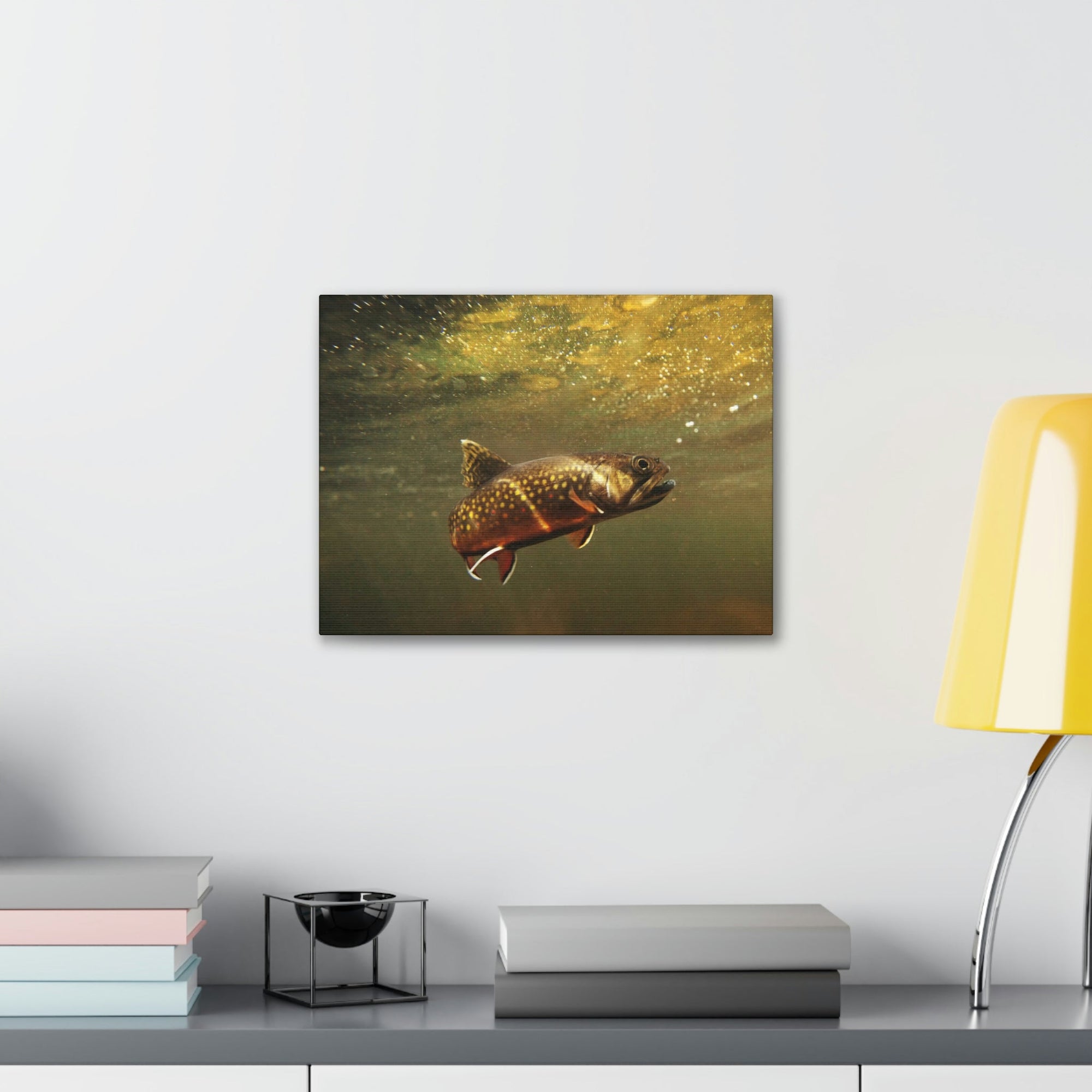 Scripture Walls Trout Hunting Trout on Hunt Print Animal Wall Art Wildlife Canvas Prints Wall Art Ready to Hang Unframed-Express Your Love Gifts