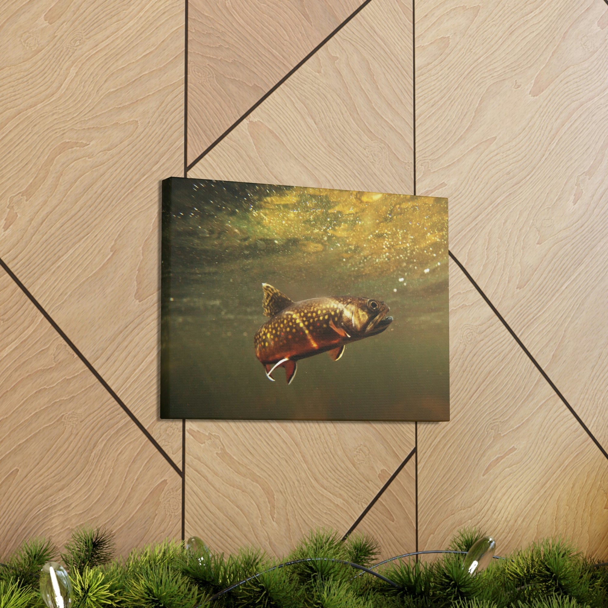 Scripture Walls Trout Hunting Trout on Hunt Print Animal Wall Art Wildlife Canvas Prints Wall Art Ready to Hang Unframed-Express Your Love Gifts