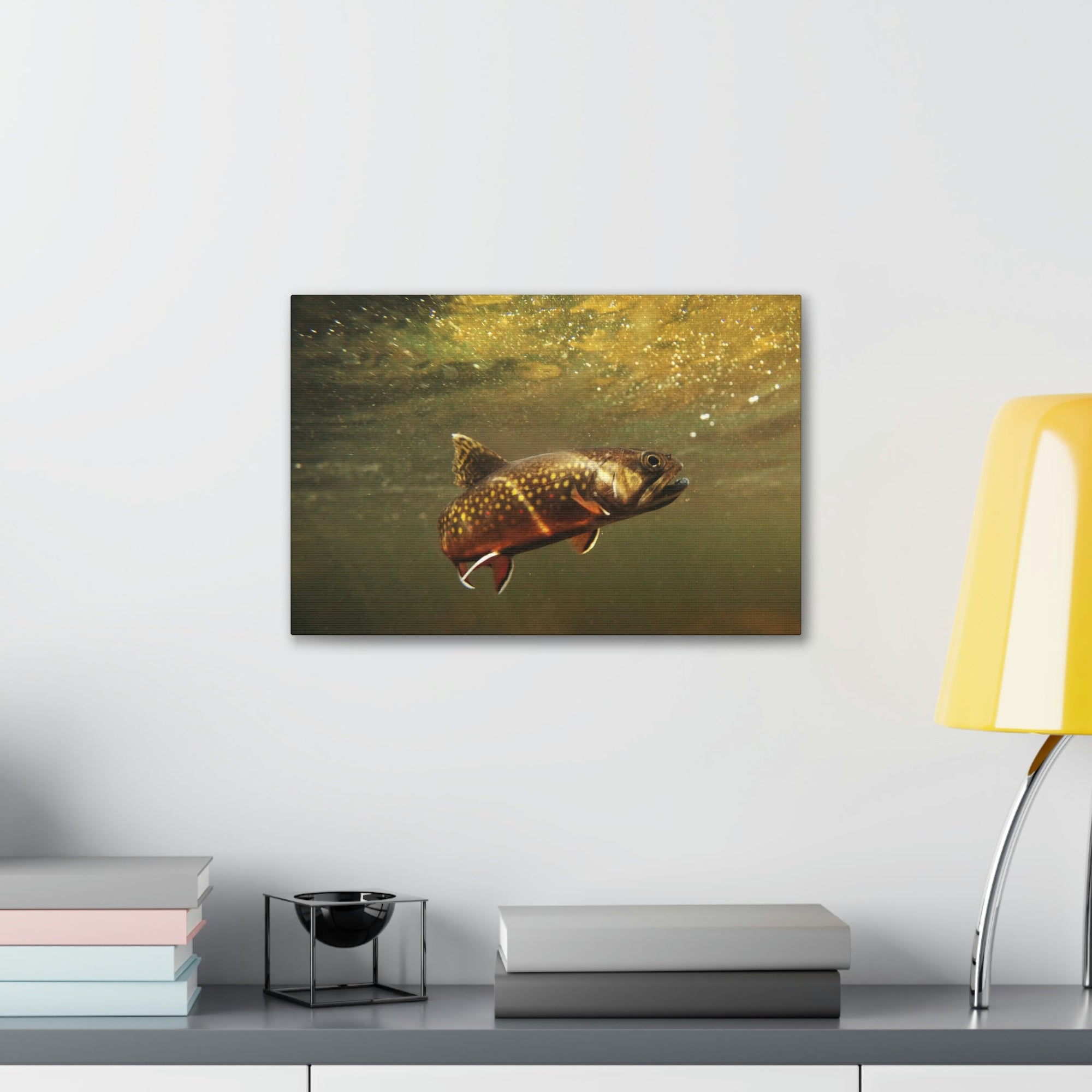 Scripture Walls Trout Hunting Trout on Hunt Print Animal Wall Art Wildlife Canvas Prints Wall Art Ready to Hang Unframed-Express Your Love Gifts