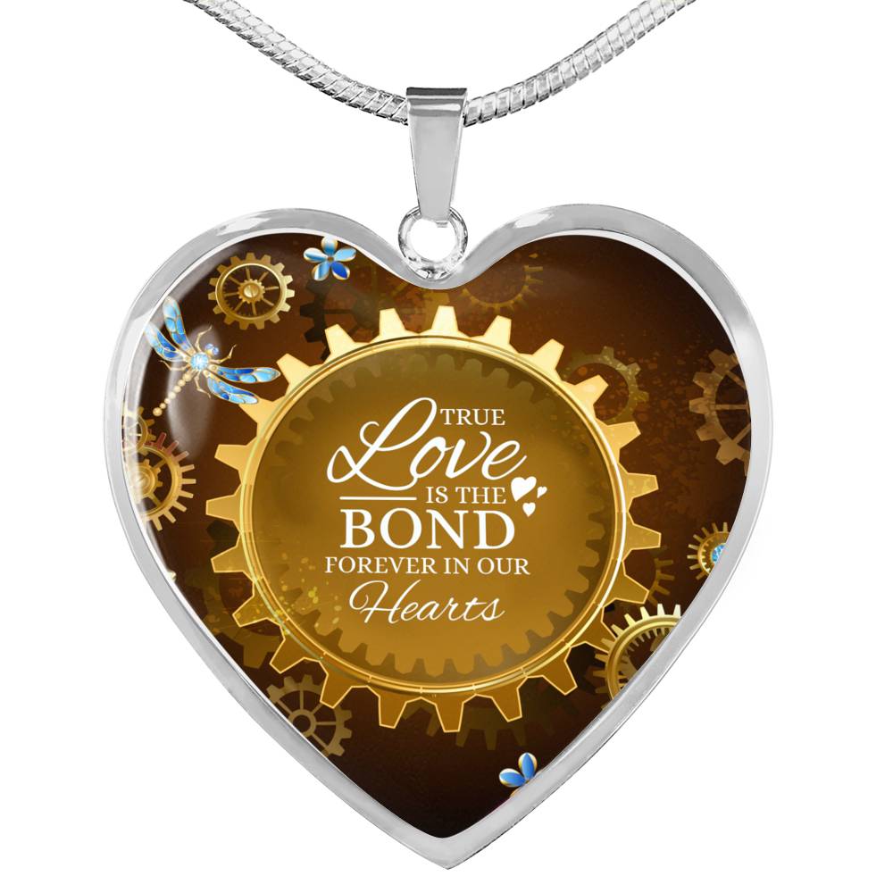 True Love Necklace Stainless Steel or 18k Gold Heart Pendant 18-22"-Express Your Love Gifts