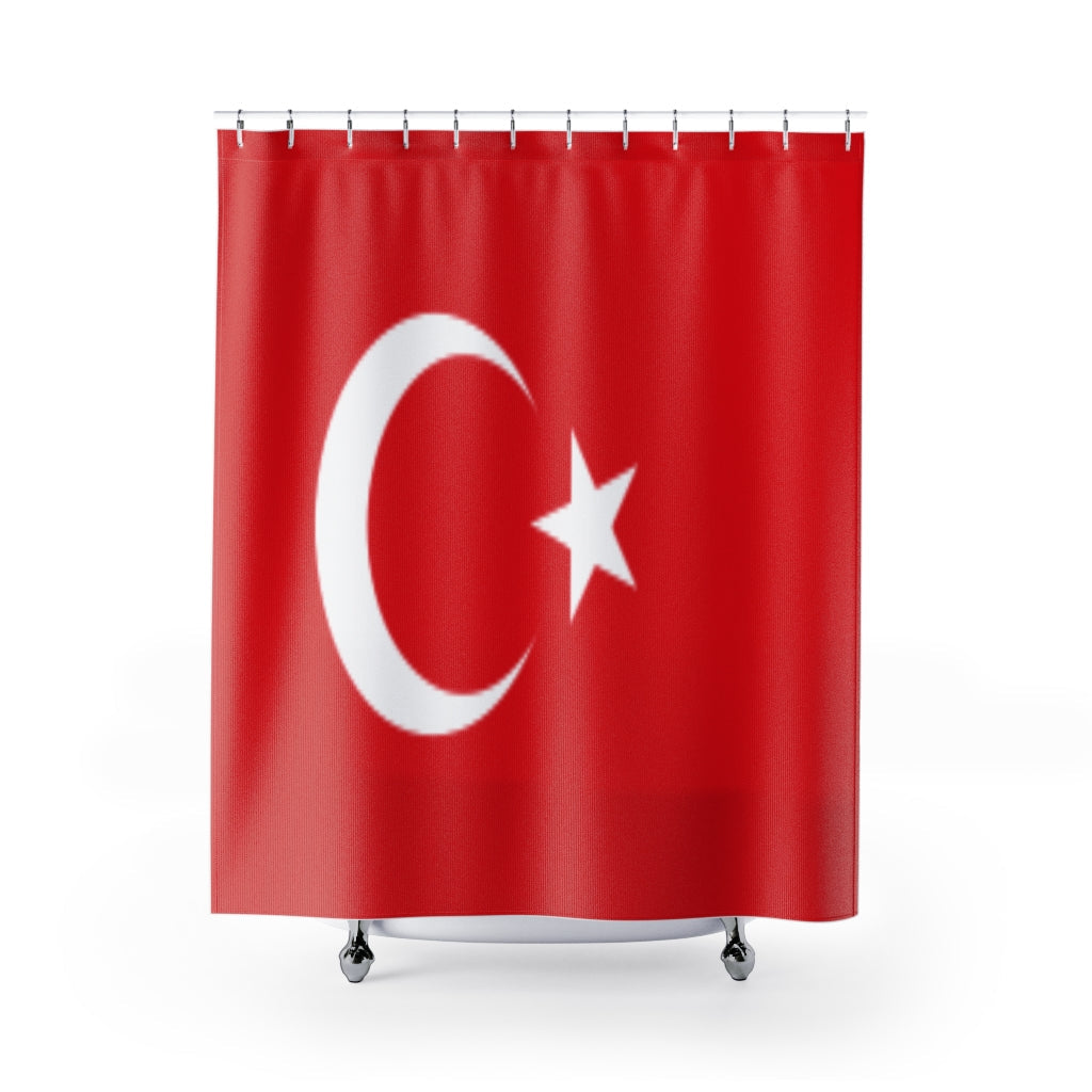 Turkey Flag Stylish Design 71&quot; x 74&quot; Elegant Waterproof Shower Curtain for a Spa-like Bathroom Paradise Exceptional Craftsmanship-Express Your Love Gifts