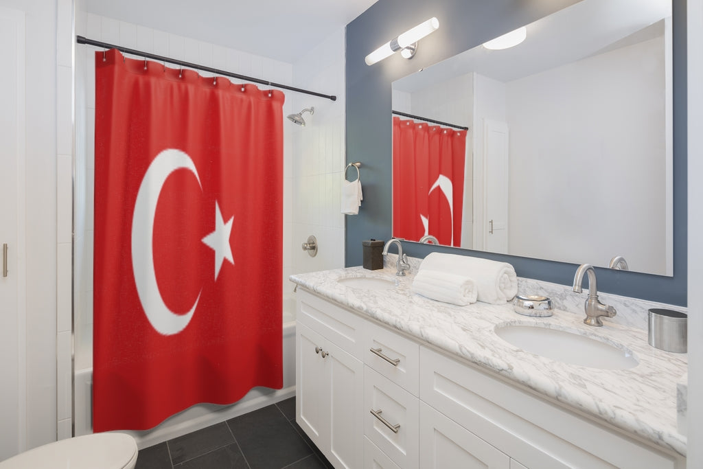 Turkey Flag Stylish Design 71" x 74" Elegant Waterproof Shower Curtain for a Spa-like Bathroom Paradise Exceptional Craftsmanship-Express Your Love Gifts