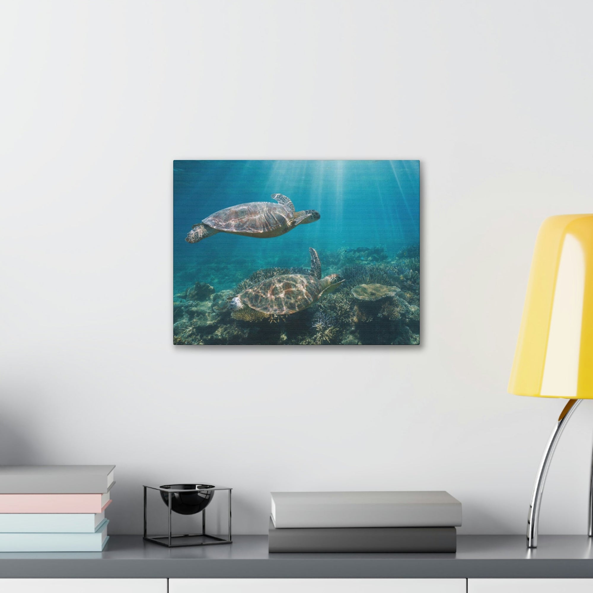 Scripture Walls Turtle Couple Turtle Couple Print Animal Wall Art Wildlife Canvas Prints Wall Art Ready to Hang Unframed-Express Your Love Gifts