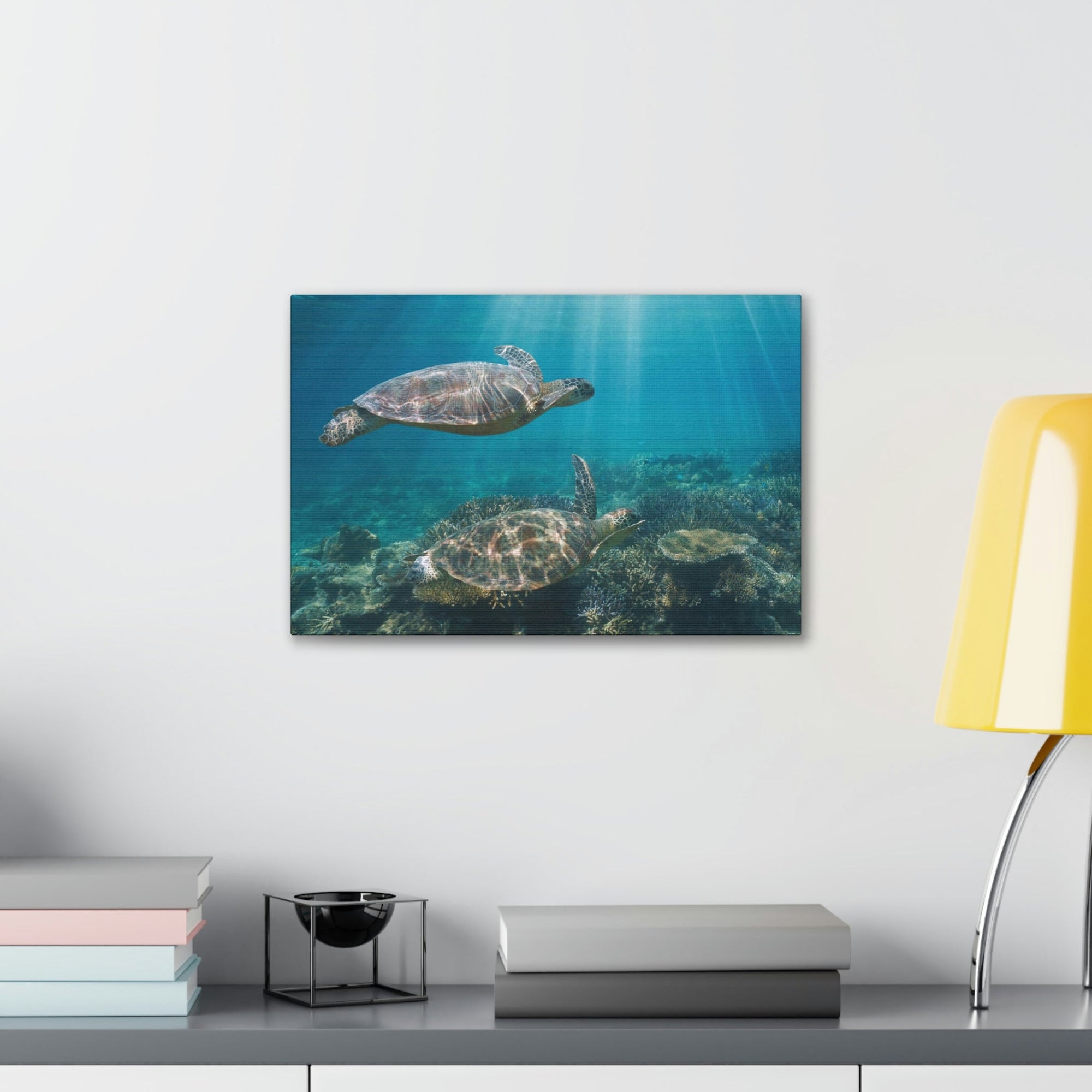 Scripture Walls Turtle Couple Turtle Couple Print Animal Wall Art Wildlife Canvas Prints Wall Art Ready to Hang Unframed-Express Your Love Gifts