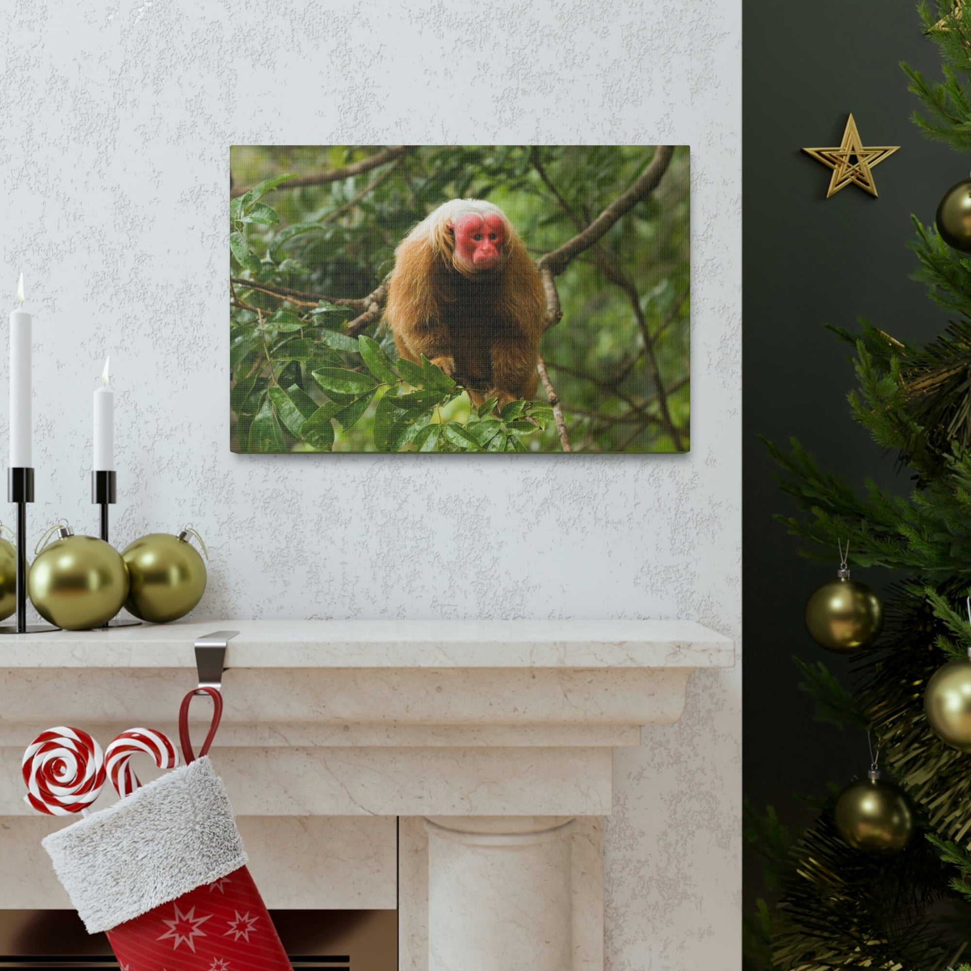 Scripture Walls Uakari Hunting Uakari on Hunt Print Animal Wall Art Wildlife Canvas Prints Wall Art Ready to Hang Unframed-Express Your Love Gifts