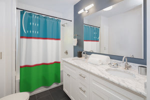 Uzbekistan Flag Stylish Design 71" x 74" Elegant Waterproof Shower Curtain for a Spa-like Bathroom Paradise Exceptional Craftsmanship-Express Your Love Gifts