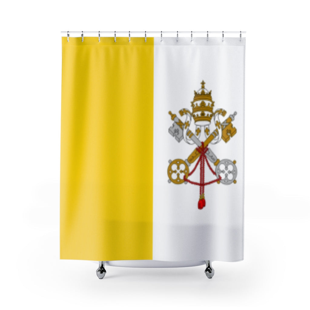 Vatican City Flag Stylish Design 71&quot; x 74&quot; Elegant Waterproof Shower Curtain for a Spa-like Bathroom Paradise Exceptional Craftsmanship-Express Your Love Gifts