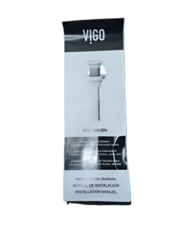 VIGO Solid Brass Vessel Bathroom Sink Pop-Up Drain, Fits 1-3/4-in Hole,  Brushed Nickel | Canadian Tire