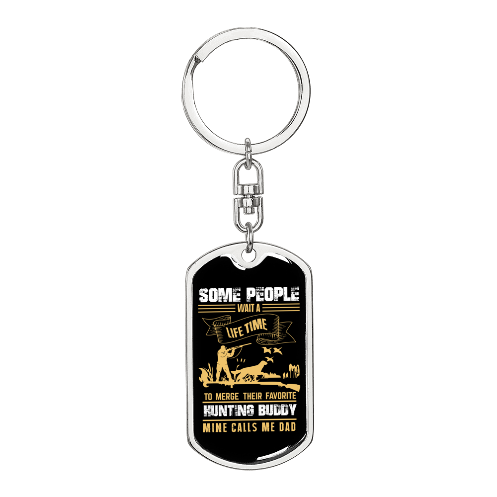 Wait A Lifetime Hunter'S Keychain Gift Stainless Steel or 18k Gold Dog Tag Keyring-Express Your Love Gifts