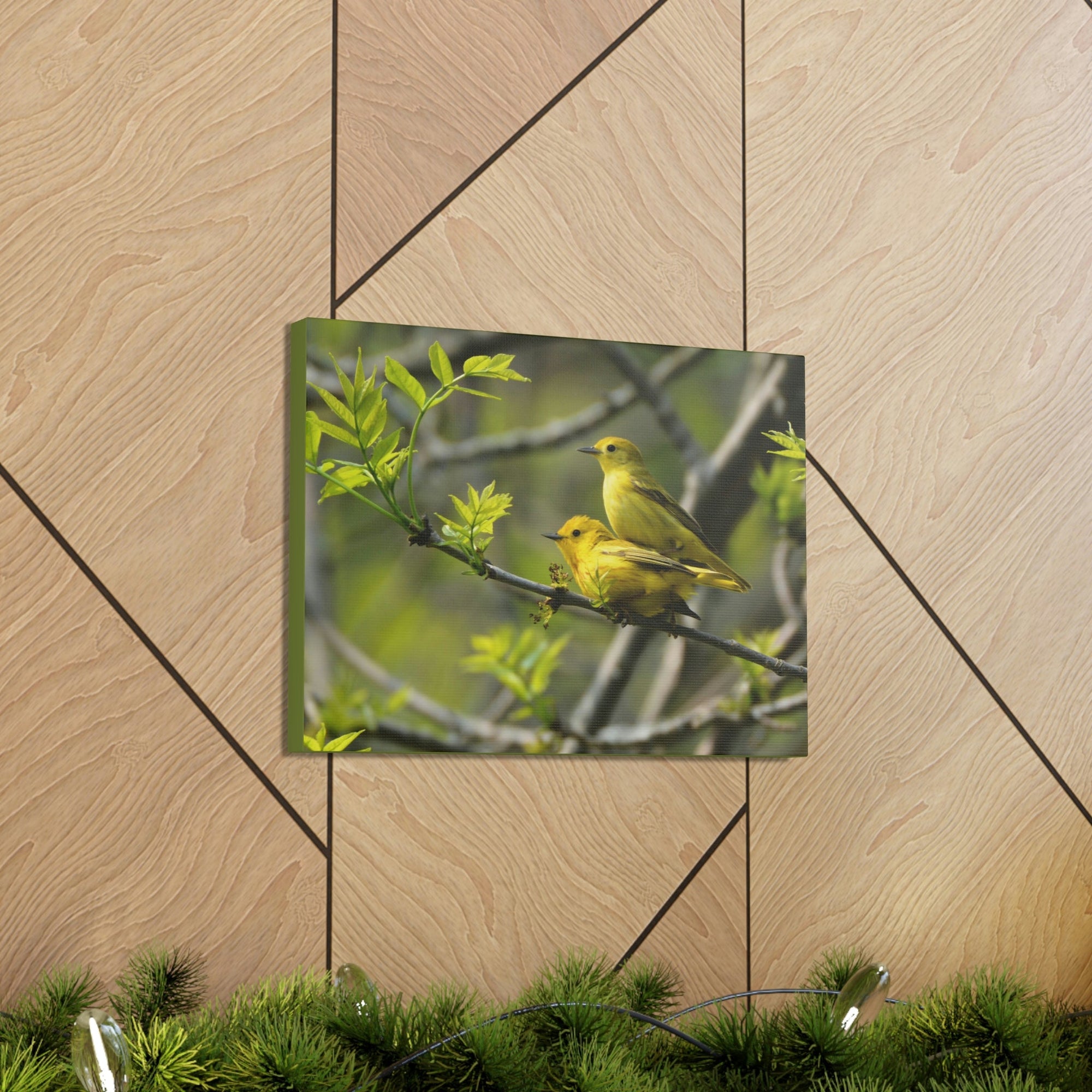 Scripture Walls Warbler Couple Warbler Couple Print Animal Wall Art Wildlife Canvas Prints Wall Art Ready to Hang Unframed-Express Your Love Gifts