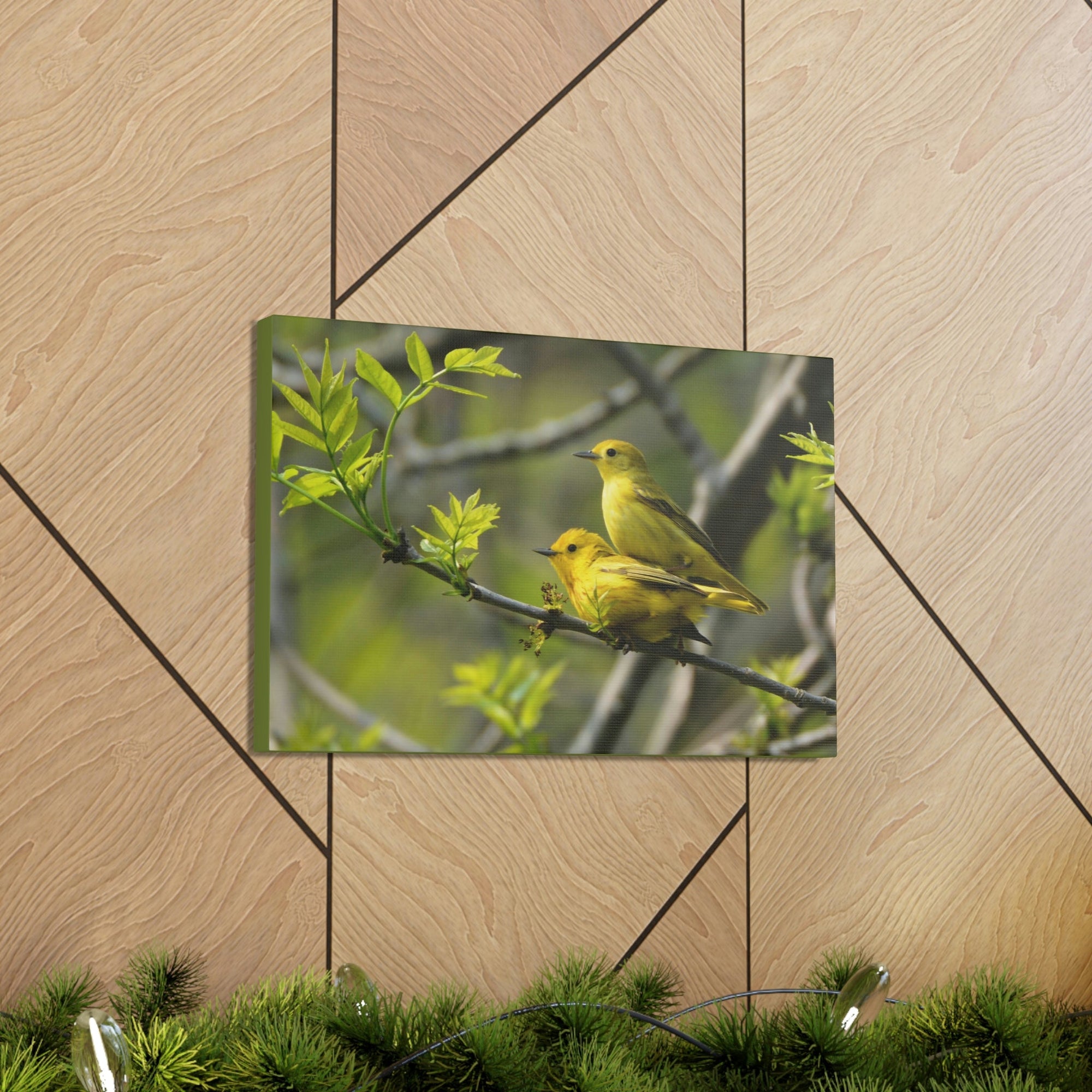 Scripture Walls Warbler Couple Warbler Couple Print Animal Wall Art Wildlife Canvas Prints Wall Art Ready to Hang Unframed-Express Your Love Gifts