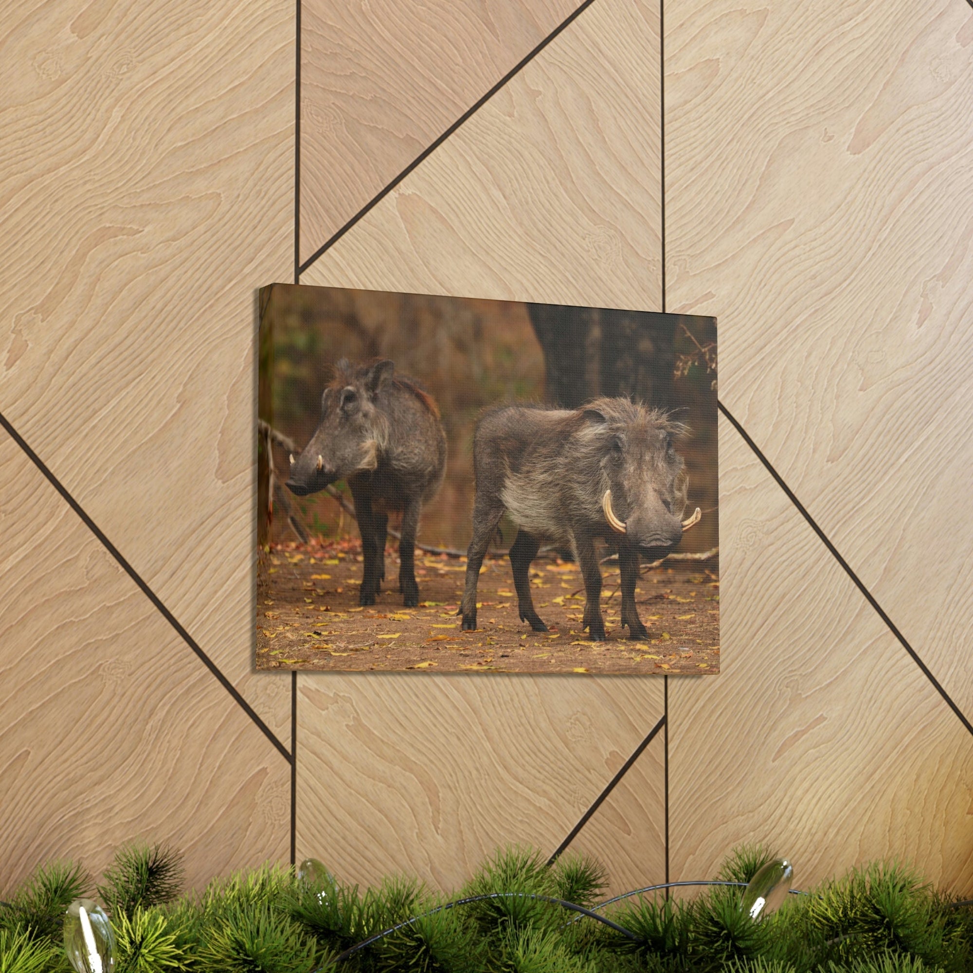 Scripture Walls Warthog Couple Warthog Couple Print Animal Wall Art Wildlife Canvas Prints Wall Art Ready to Hang Unframed-Express Your Love Gifts