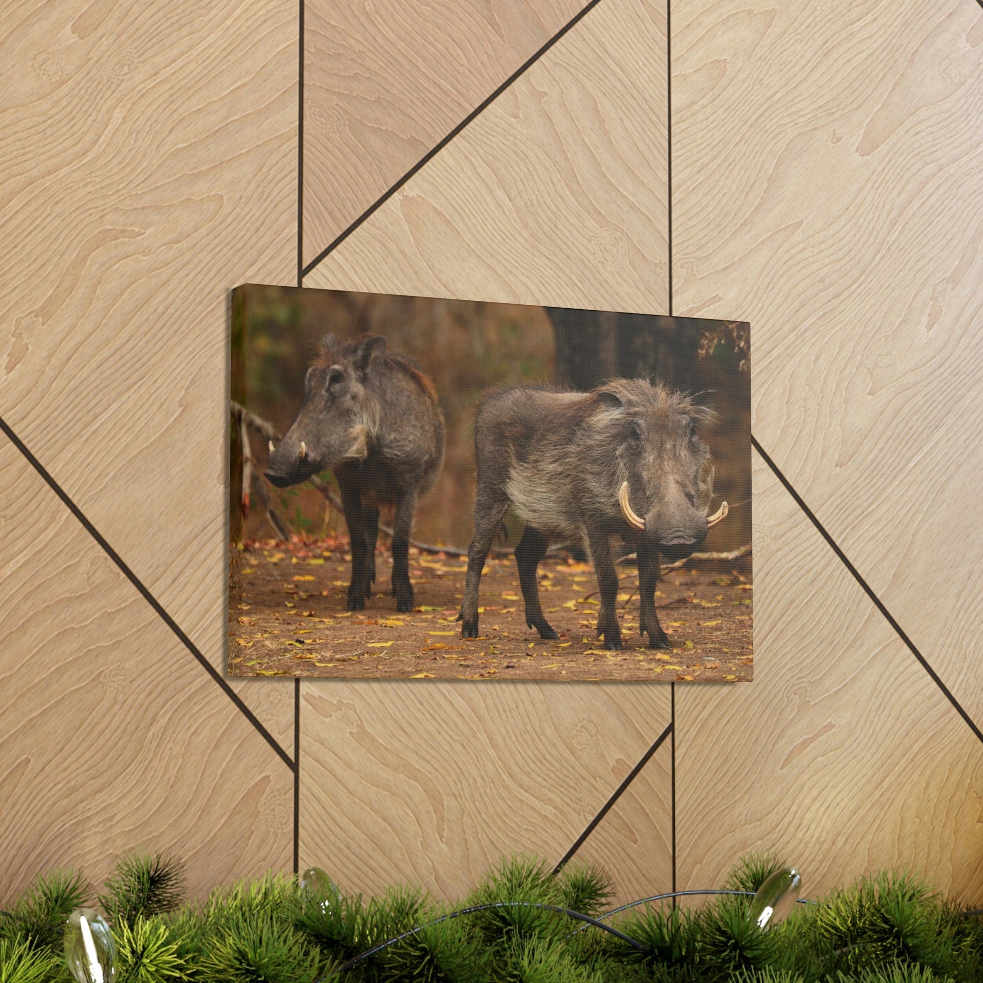 Scripture Walls Warthog Couple Warthog Couple Print Animal Wall Art Wildlife Canvas Prints Wall Art Ready to Hang Unframed-Express Your Love Gifts