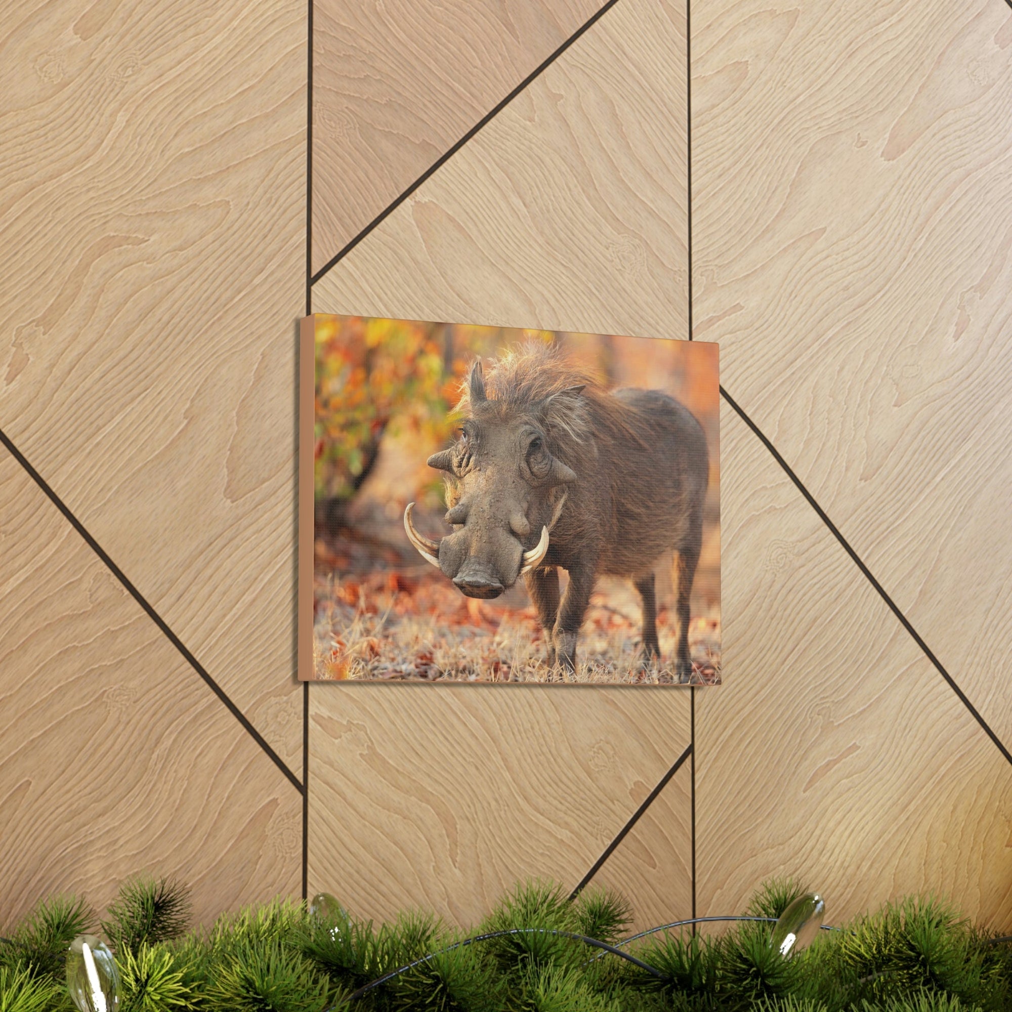 Scripture Walls Warthog Hunting Warthog on Hunt Print Animal Wall Art Wildlife Canvas Prints Wall Art Ready to Hang Unframed-Express Your Love Gifts