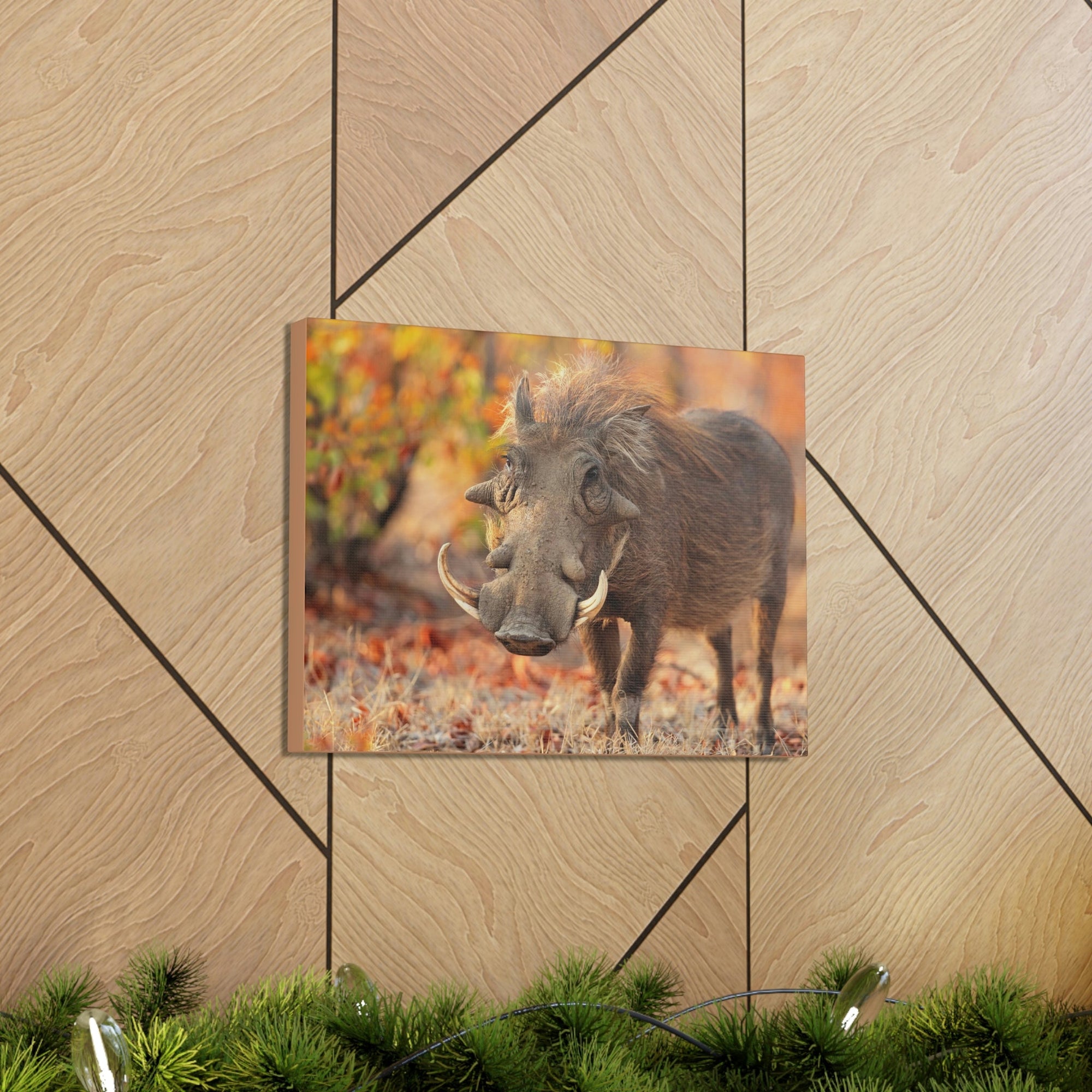 Scripture Walls Warthog Hunting Warthog on Hunt Print Animal Wall Art Wildlife Canvas Prints Wall Art Ready to Hang Unframed-Express Your Love Gifts