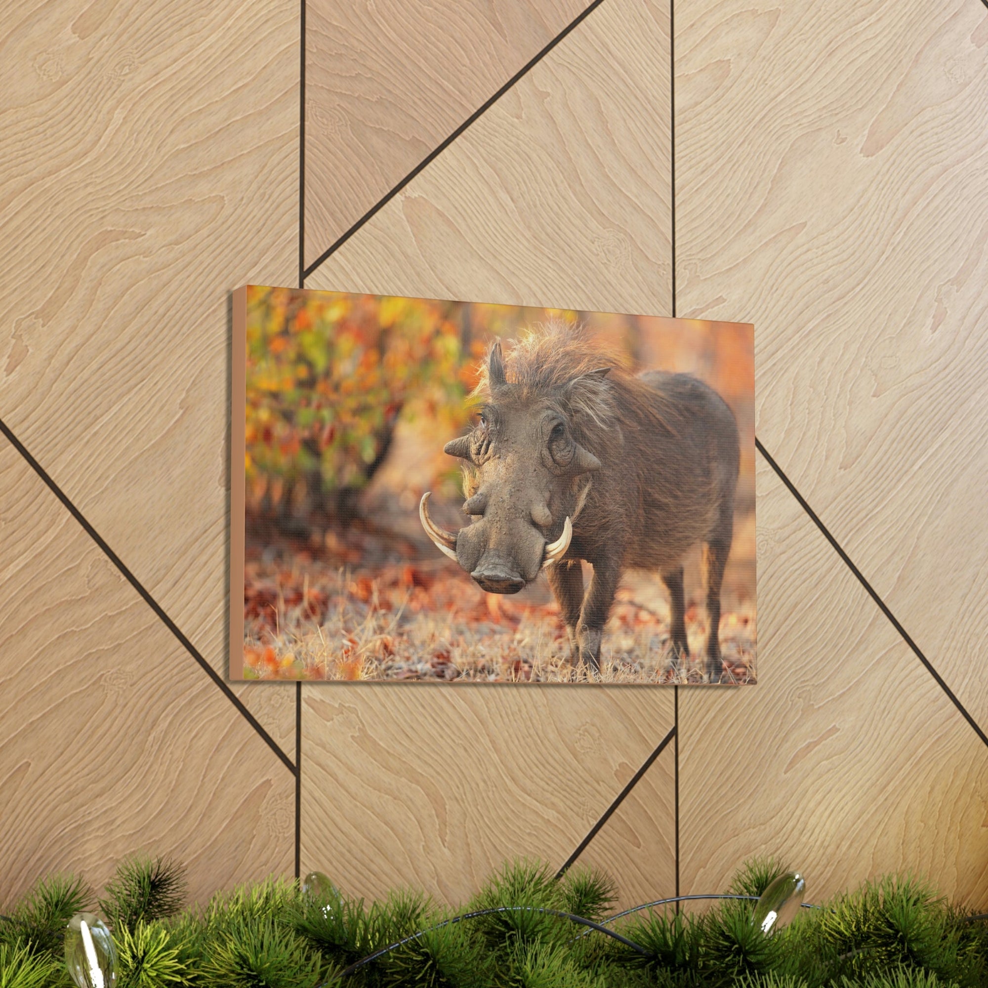 Scripture Walls Warthog Hunting Warthog on Hunt Print Animal Wall Art Wildlife Canvas Prints Wall Art Ready to Hang Unframed-Express Your Love Gifts