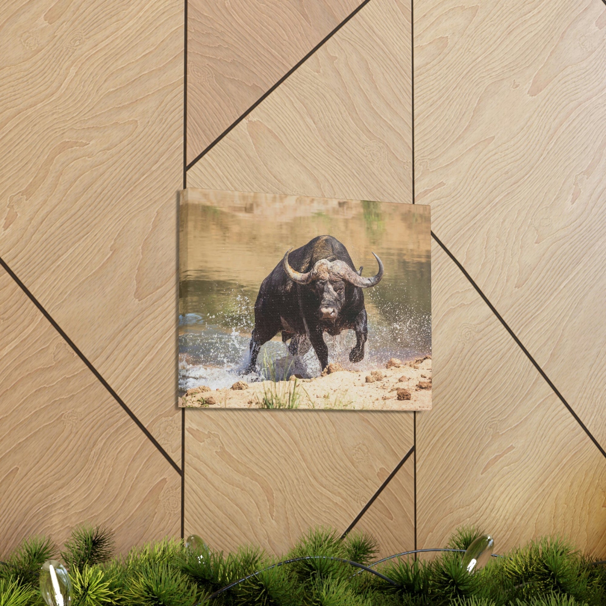 Scripture Walls Water Buffalo Hunting Water Buffalo on Hunt Print Animal Wall Art Wildlife Canvas Prints Wall Art Ready to Hang Unframed-Express Your Love Gifts