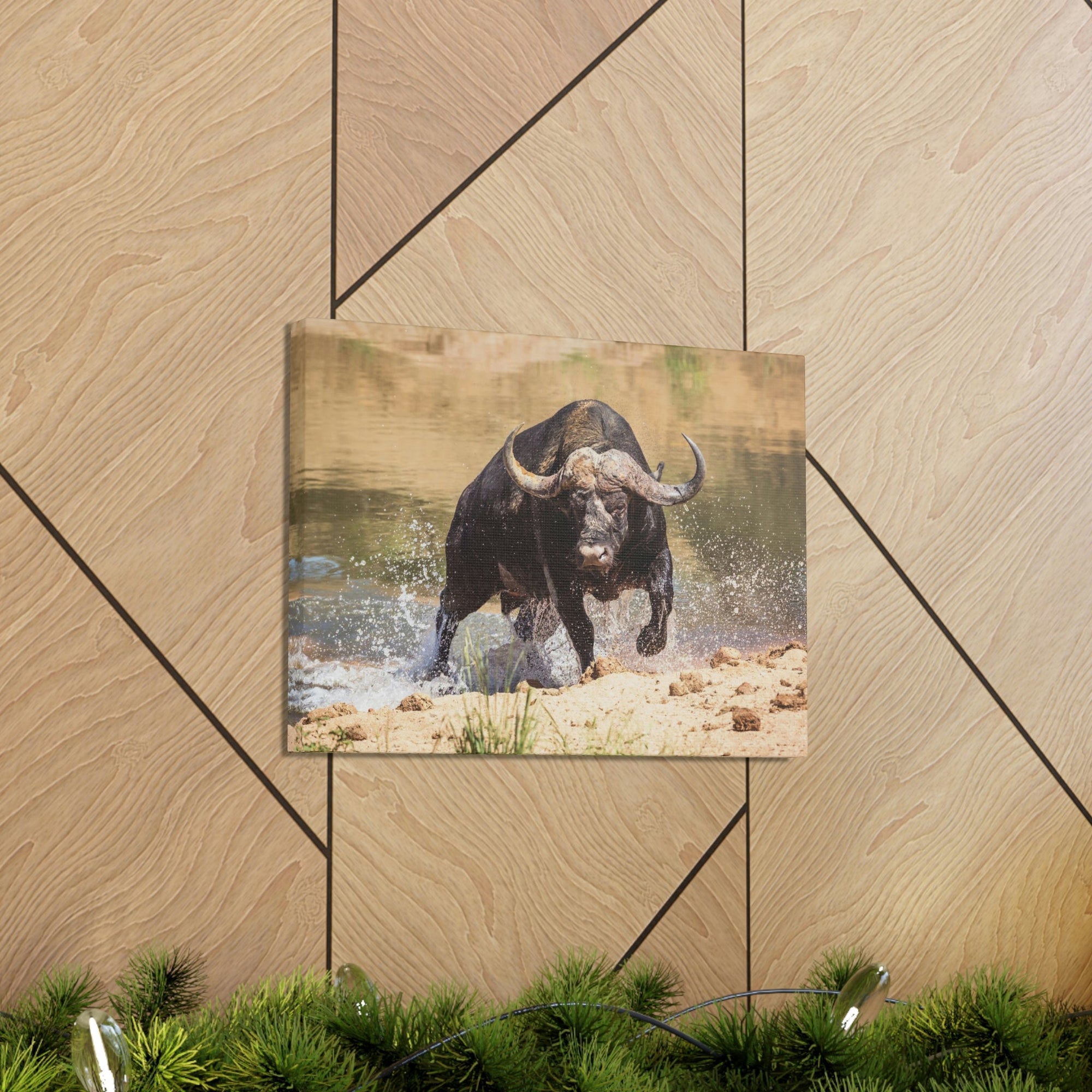 Scripture Walls Water Buffalo Hunting Water Buffalo on Hunt Print Animal Wall Art Wildlife Canvas Prints Wall Art Ready to Hang Unframed-Express Your Love Gifts