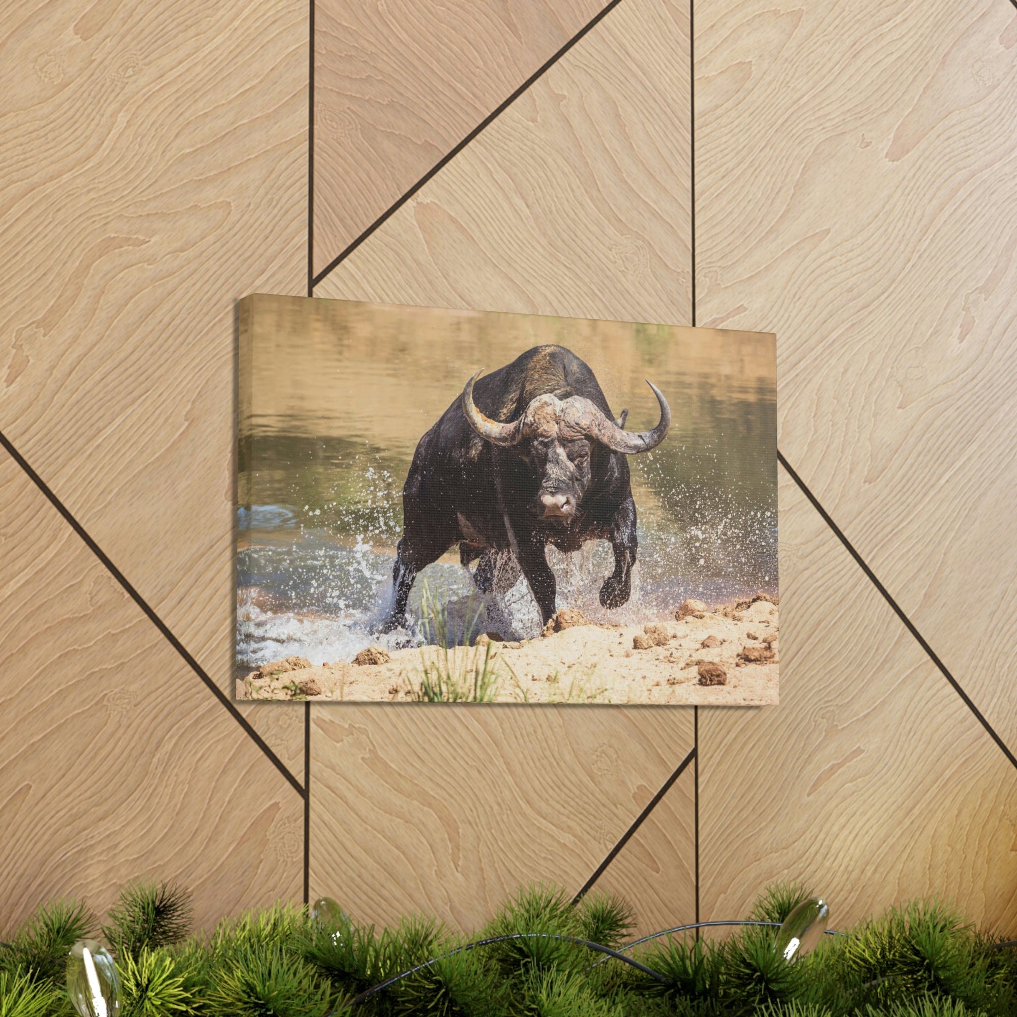 Scripture Walls Water Buffalo Hunting Water Buffalo on Hunt Print Animal Wall Art Wildlife Canvas Prints Wall Art Ready to Hang Unframed-Express Your Love Gifts