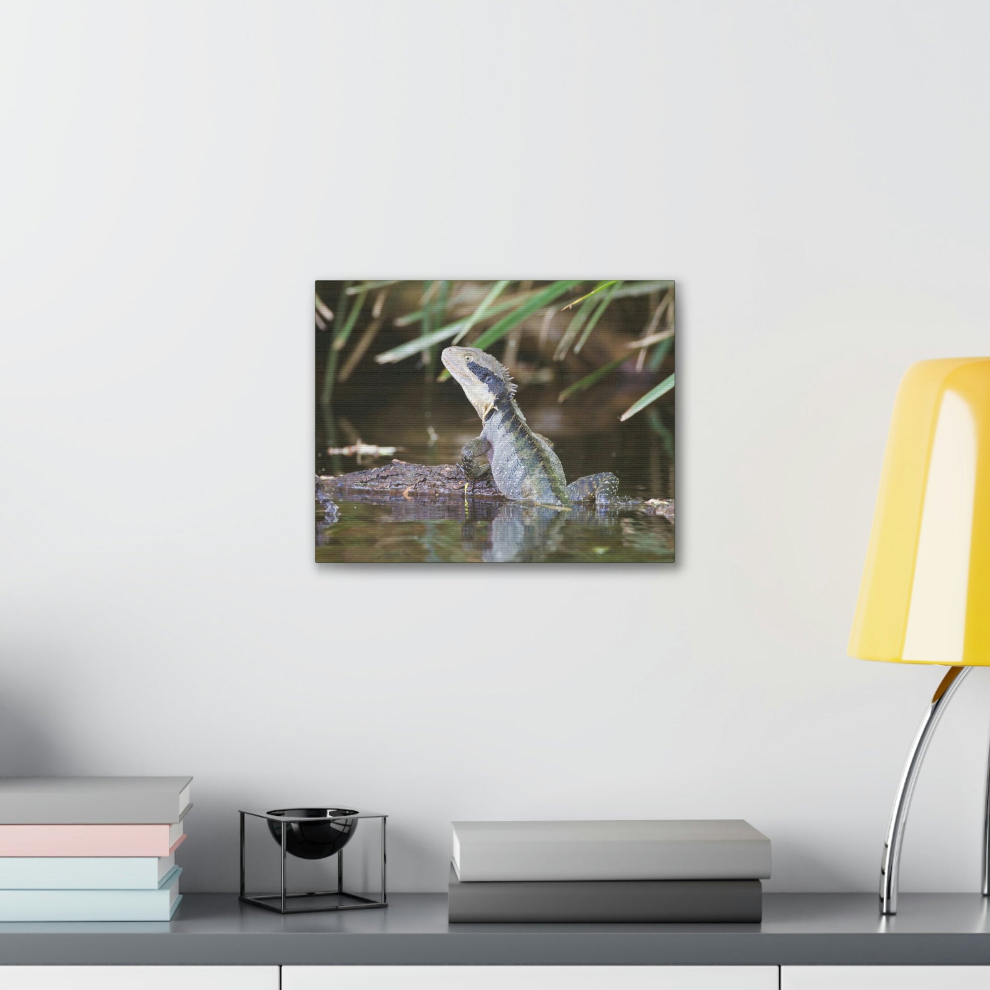 Scripture Walls Water Dragon Hunting Water Dragon on Hunt Print Animal Wall Art Wildlife Canvas Prints Wall Art Ready to Hang Unframed-Express Your Love Gifts