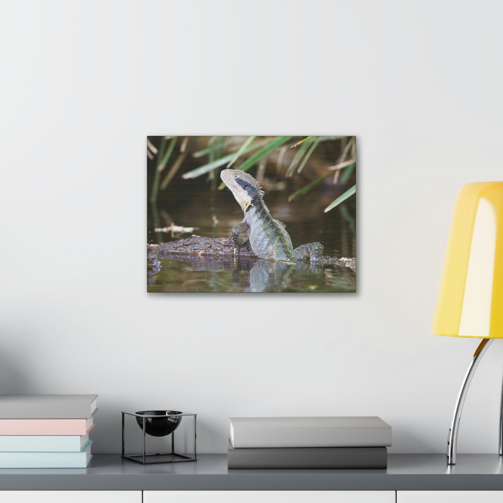 Scripture Walls Water Dragon Hunting Water Dragon on Hunt Print Animal Wall Art Wildlife Canvas Prints Wall Art Ready to Hang Unframed-Express Your Love Gifts