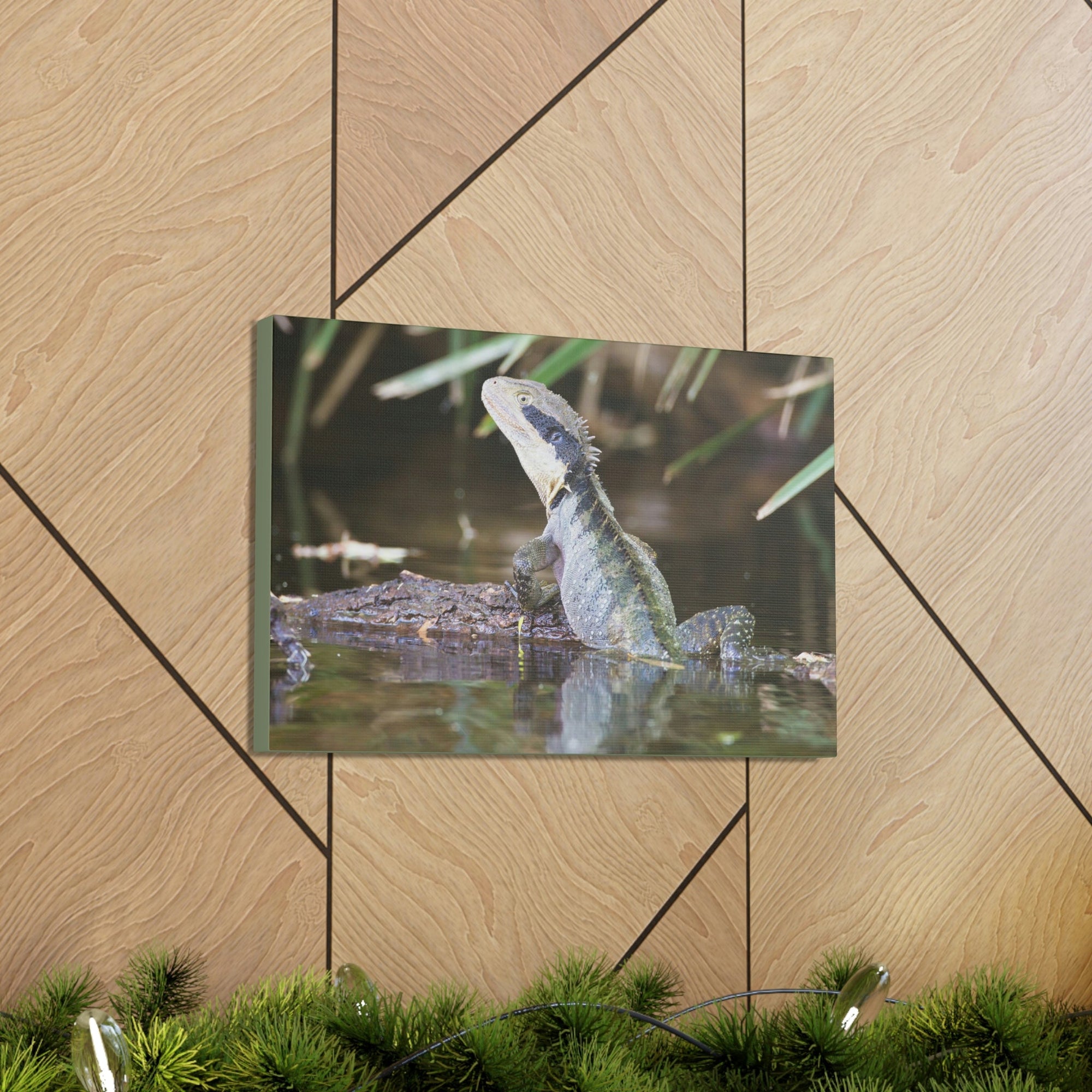 Scripture Walls Water Dragon Hunting Water Dragon on Hunt Print Animal Wall Art Wildlife Canvas Prints Wall Art Ready to Hang Unframed-Express Your Love Gifts