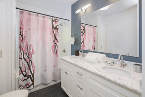 Watercolor Plum Blossom Stylish Design 71" x 74" Elegant Waterproof Shower Curtain for a Spa-like Bathroom Paradise Exceptional Craftsmanship-Express Your Love Gifts