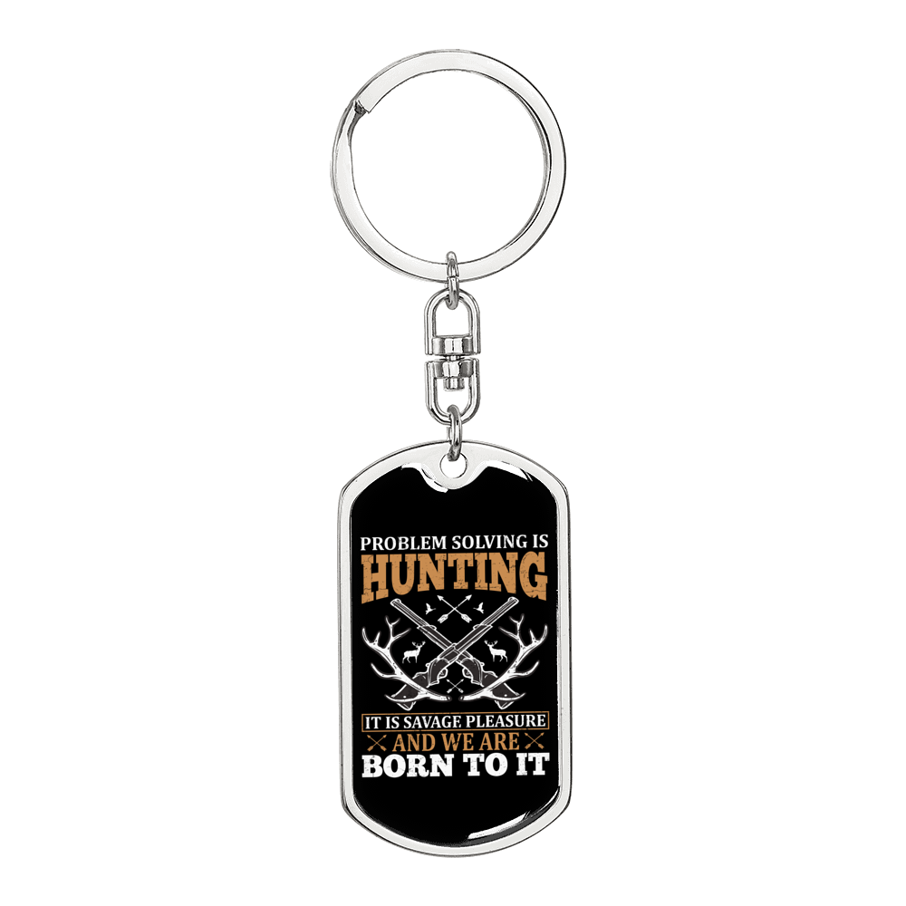 We Are Hunter'S Keychain Gift Stainless Steel or 18k Gold Dog Tag Keyring-Express Your Love Gifts