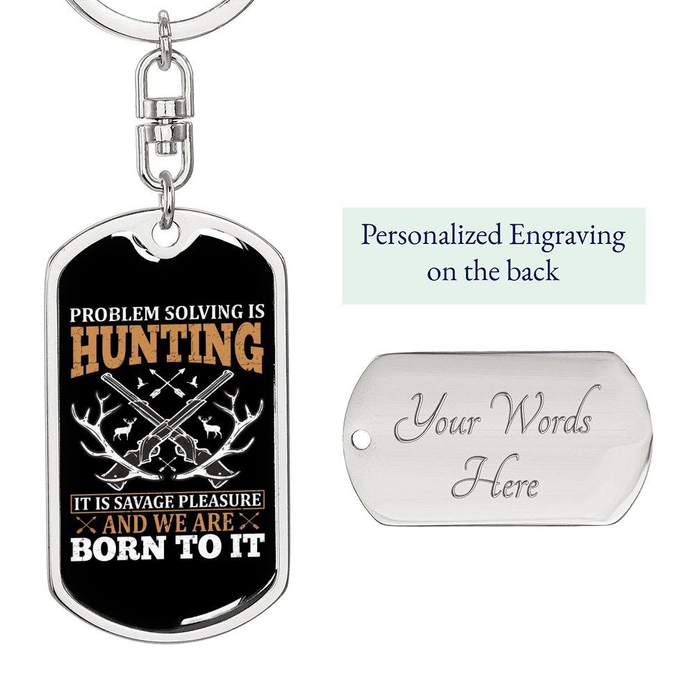 We Are Hunter'S Keychain Gift Stainless Steel or 18k Gold Dog Tag Keyring-Express Your Love Gifts