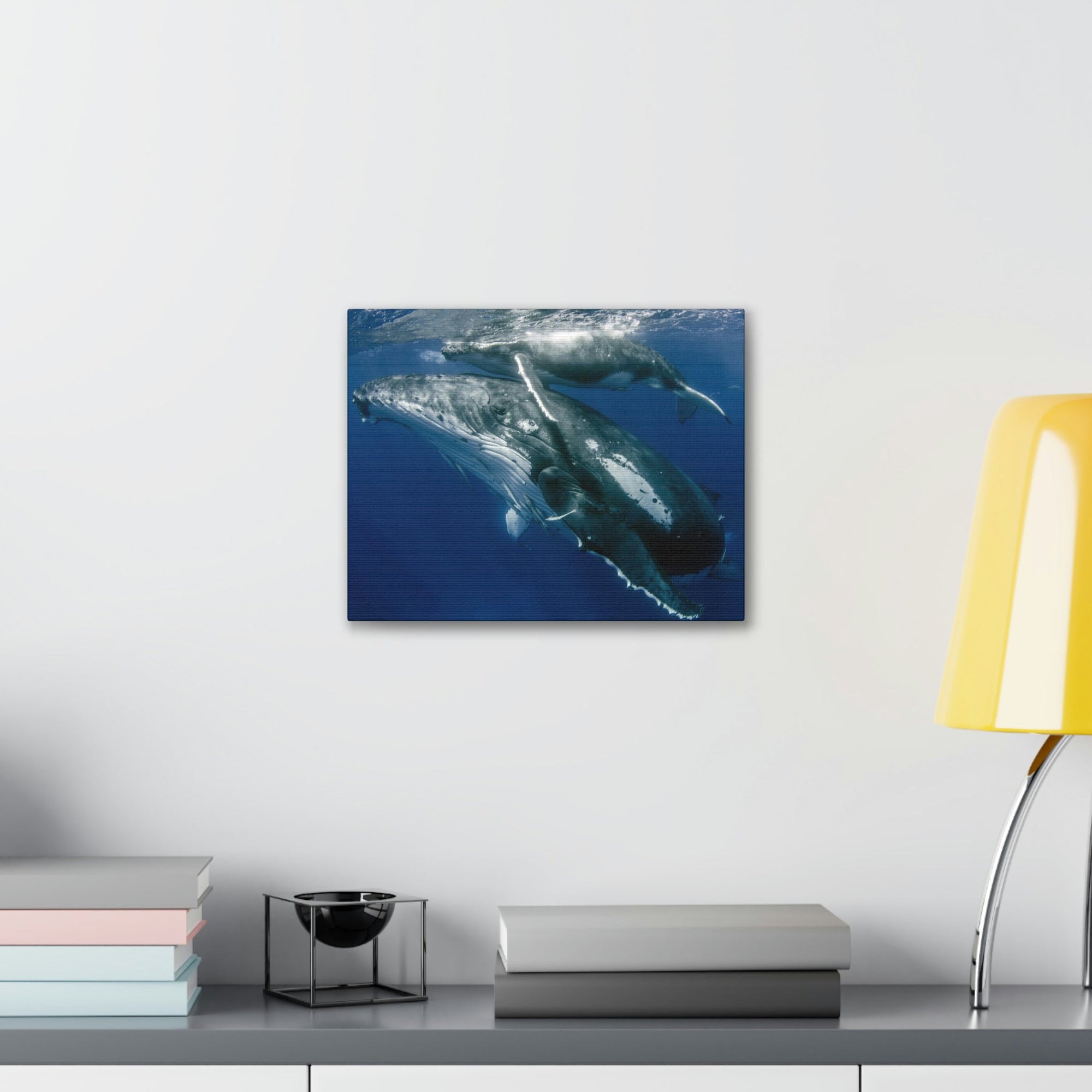 Scripture Walls Whale Couple Whale Couple Print Animal Wall Art Wildlife Canvas Prints Wall Art Ready to Hang Unframed-Express Your Love Gifts