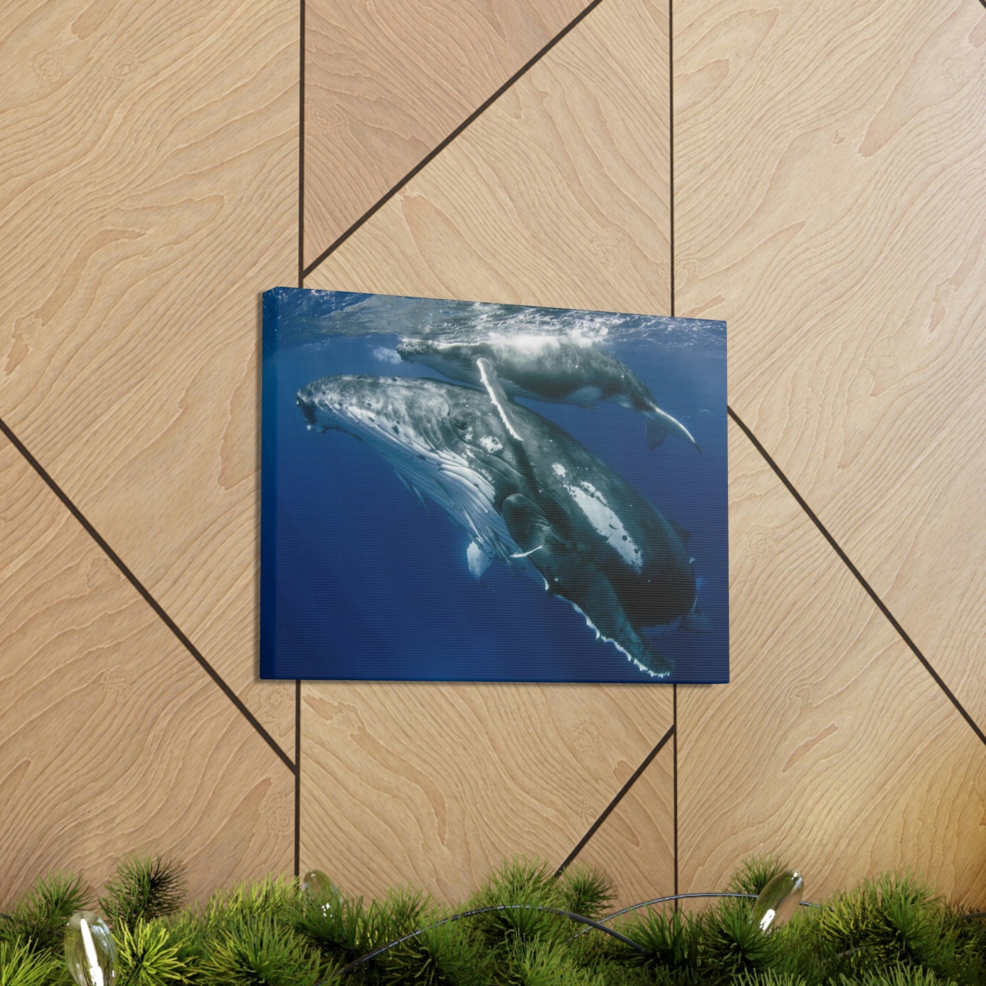 Scripture Walls Whale Couple Whale Couple Print Animal Wall Art Wildlife Canvas Prints Wall Art Ready to Hang Unframed-Express Your Love Gifts