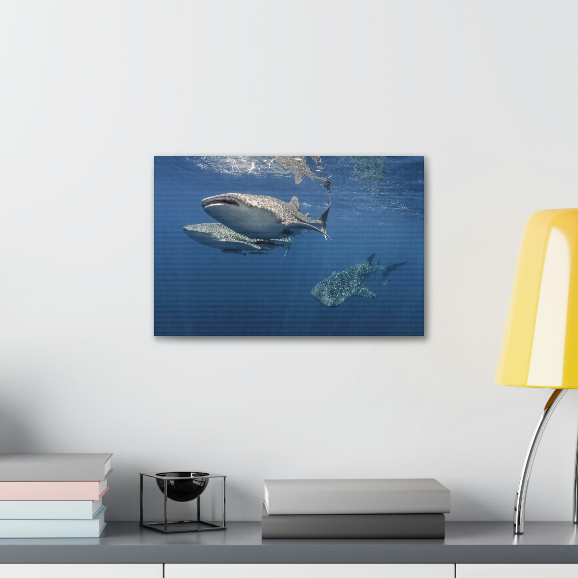 Scripture Walls Whale Shark Group Whale Shark Troop Print Animal Wall Art Wildlife Canvas Prints Wall Art Ready to Hang Unframed-Express Your Love Gifts