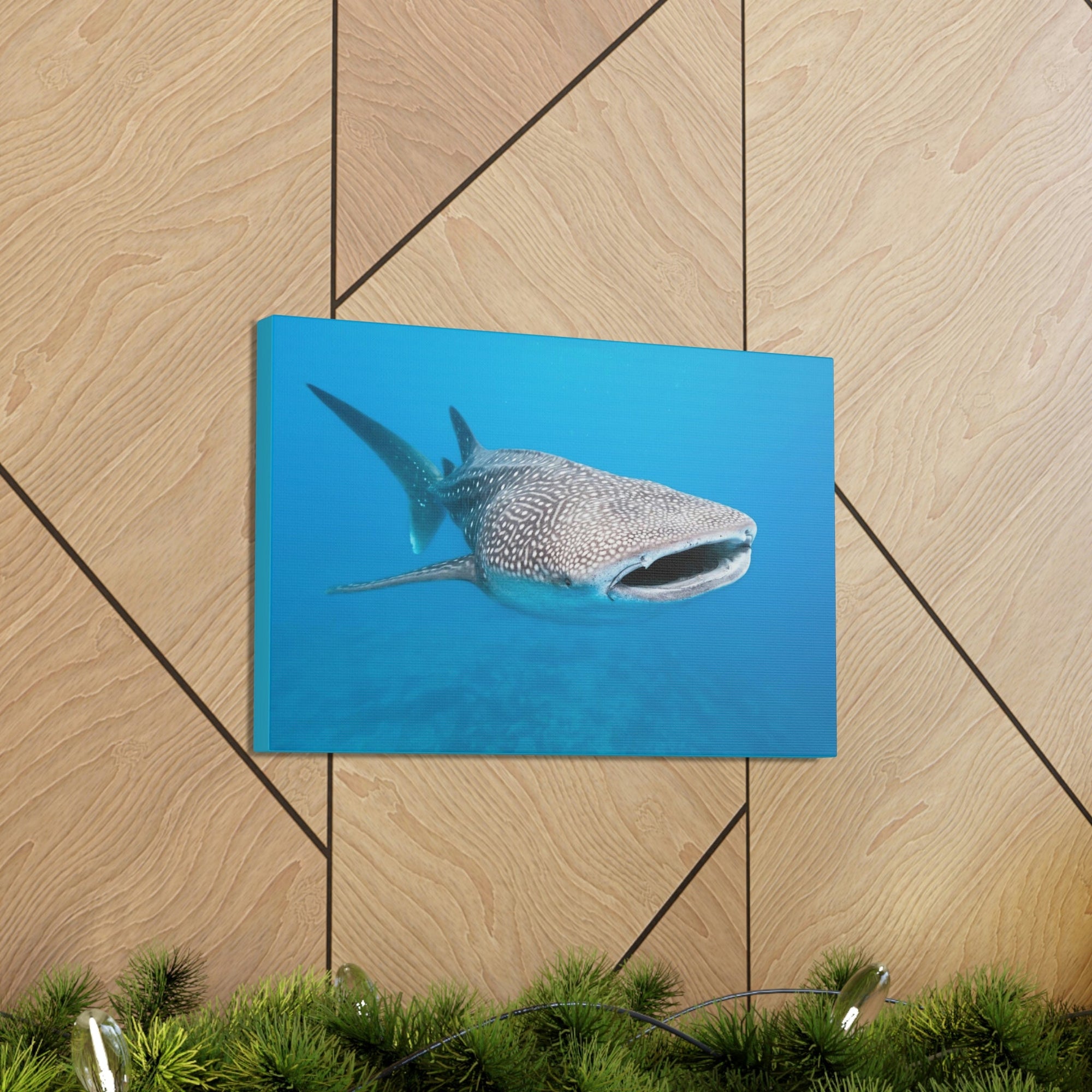 Scripture Walls Whale Shark Hunting Whale Shark on Hunt Print Animal Wall Art Wildlife Canvas Prints Wall Art Ready to Hang Unframed-Express Your Love Gifts