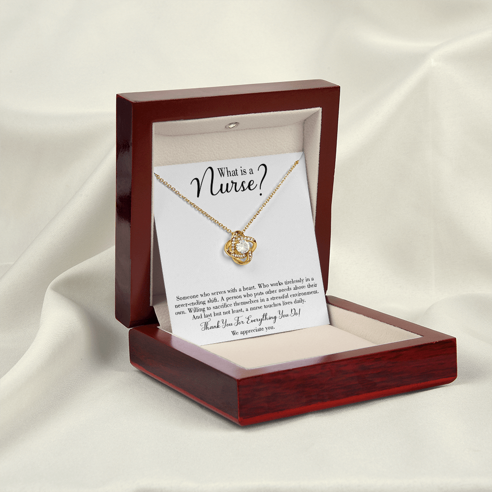 What is a Nurse Healthcare Medical Worker Nurse Appreciation Gift Infinity Knot Necklace Message Card-Express Your Love Gifts