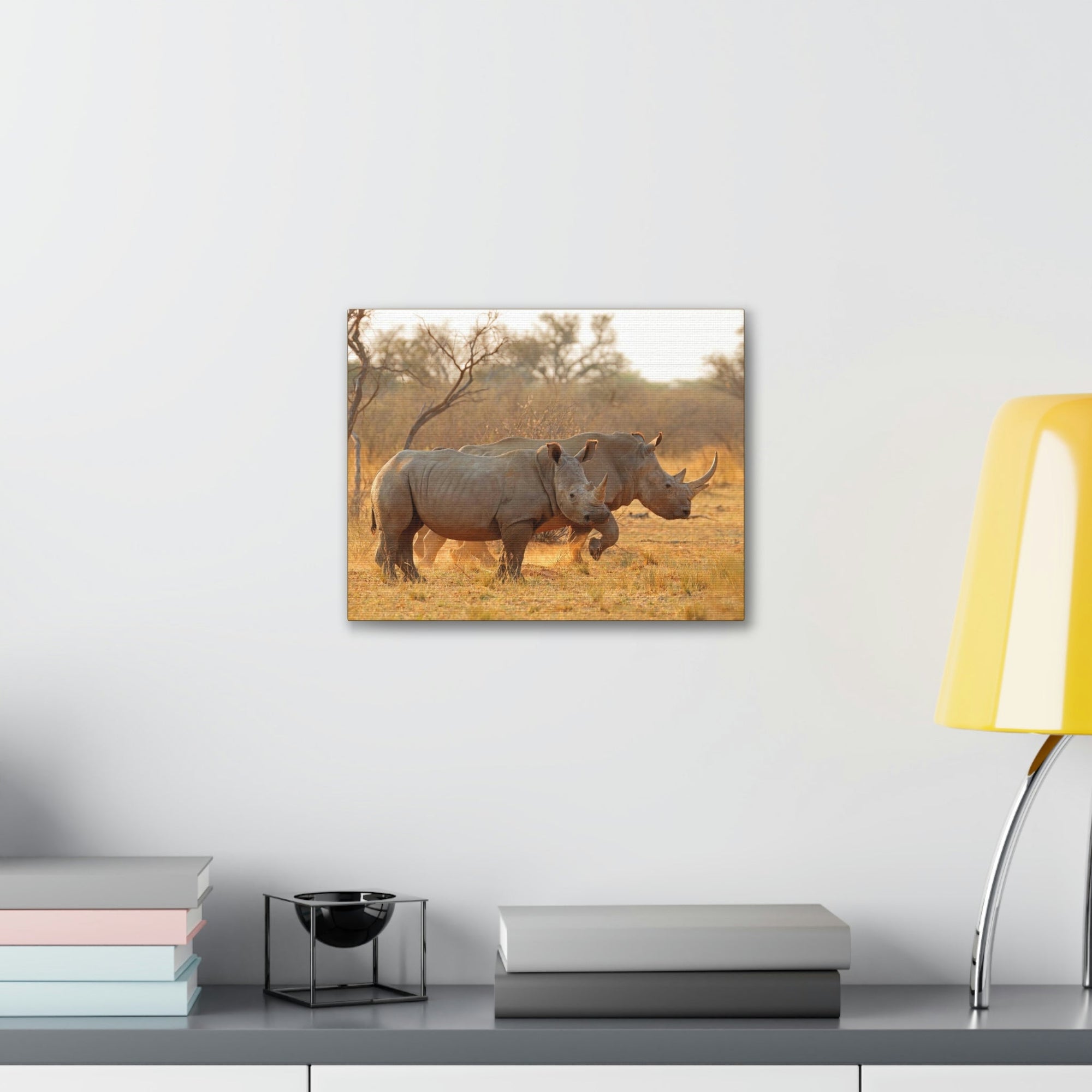 Scripture Walls White Rhino Couple White Rhino Couple Print Animal Wall Art Wildlife Canvas Prints Wall Art Ready to Hang Unframed-Express Your Love Gifts