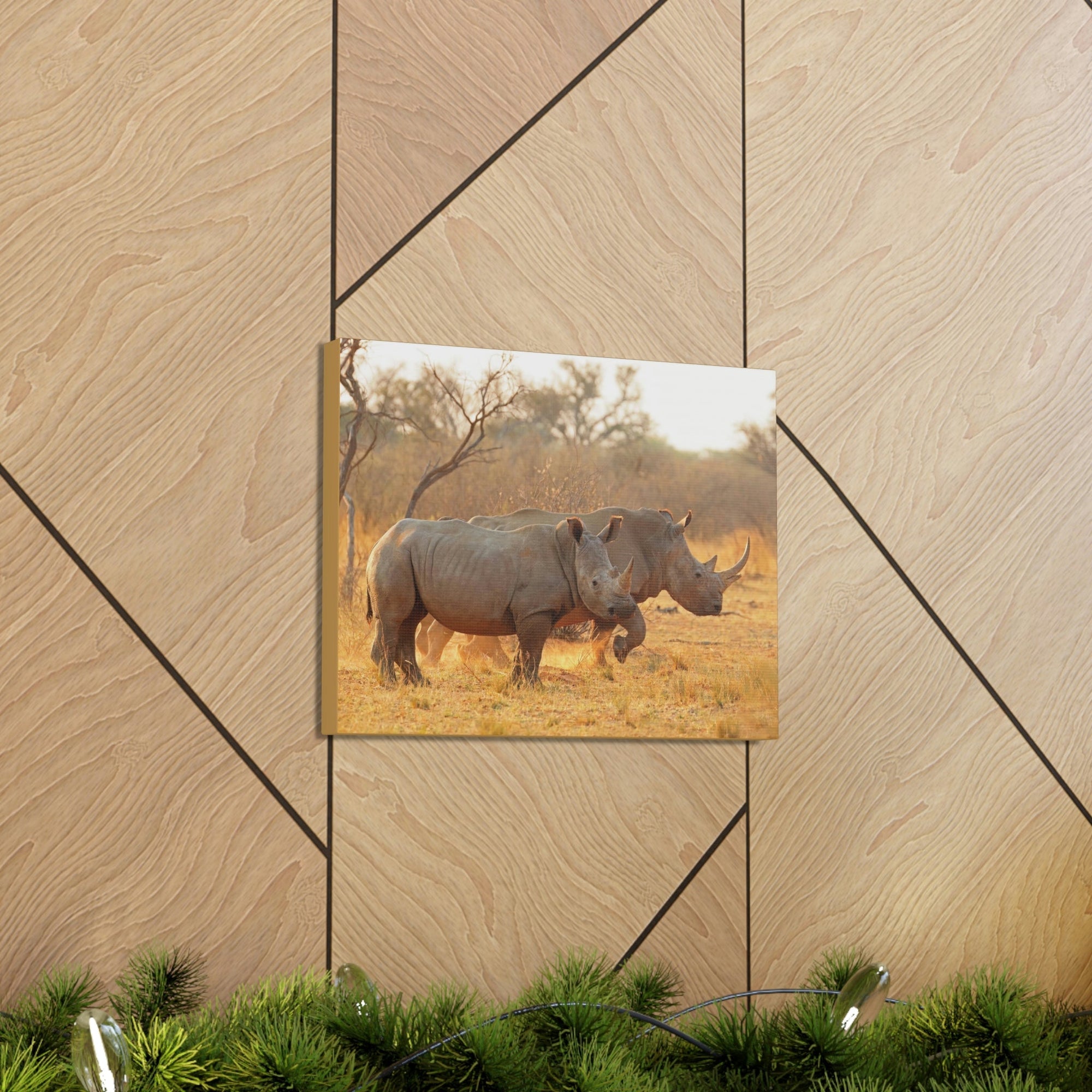 Scripture Walls White Rhino Couple White Rhino Couple Print Animal Wall Art Wildlife Canvas Prints Wall Art Ready to Hang Unframed-Express Your Love Gifts